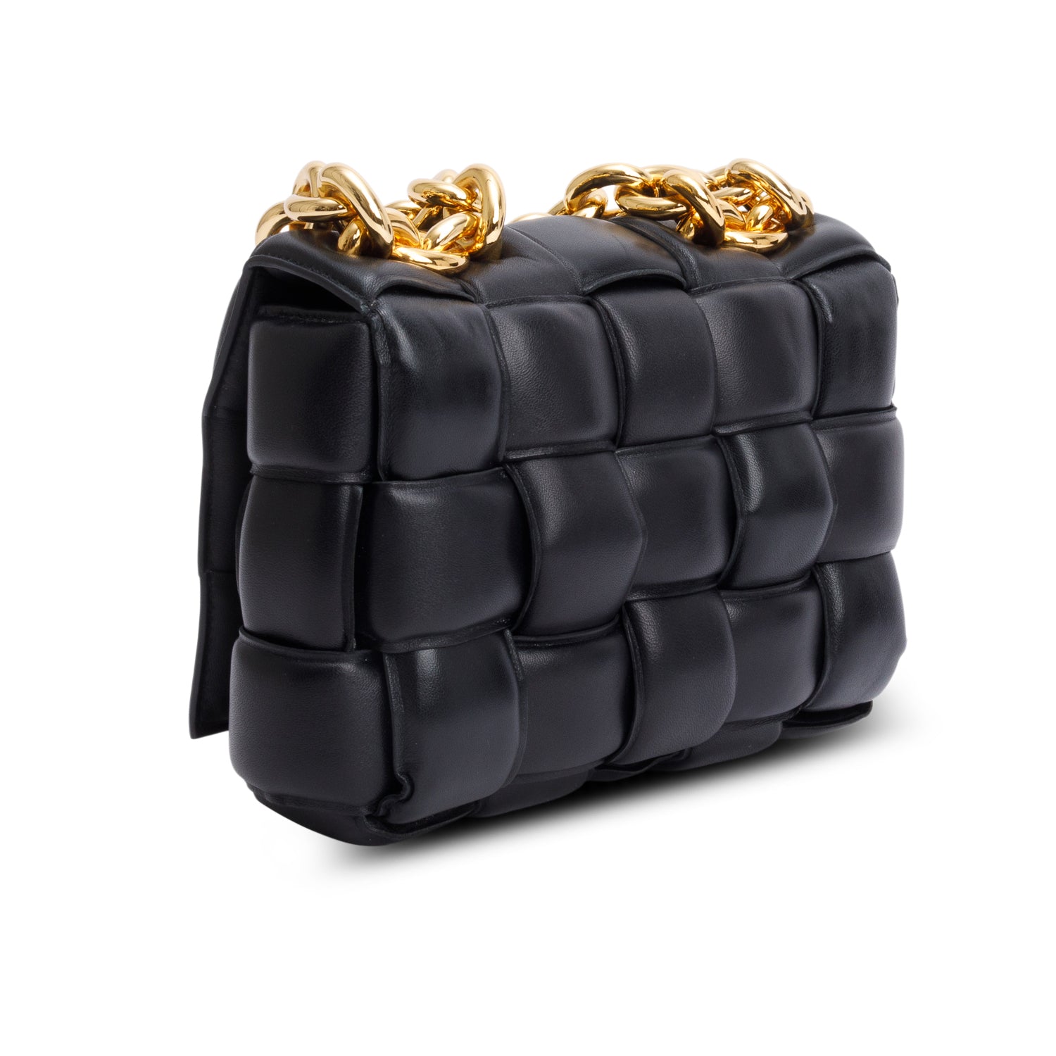 Bottega Veneta Black Nappa Intrecciato Padded Chain Cassette Bag