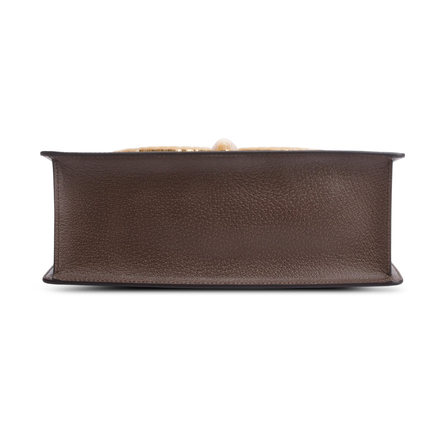 Gucci Brown Leather Mother of Pearl Felena Bamboo Medium Top Handle Bag w/ Strap & Box