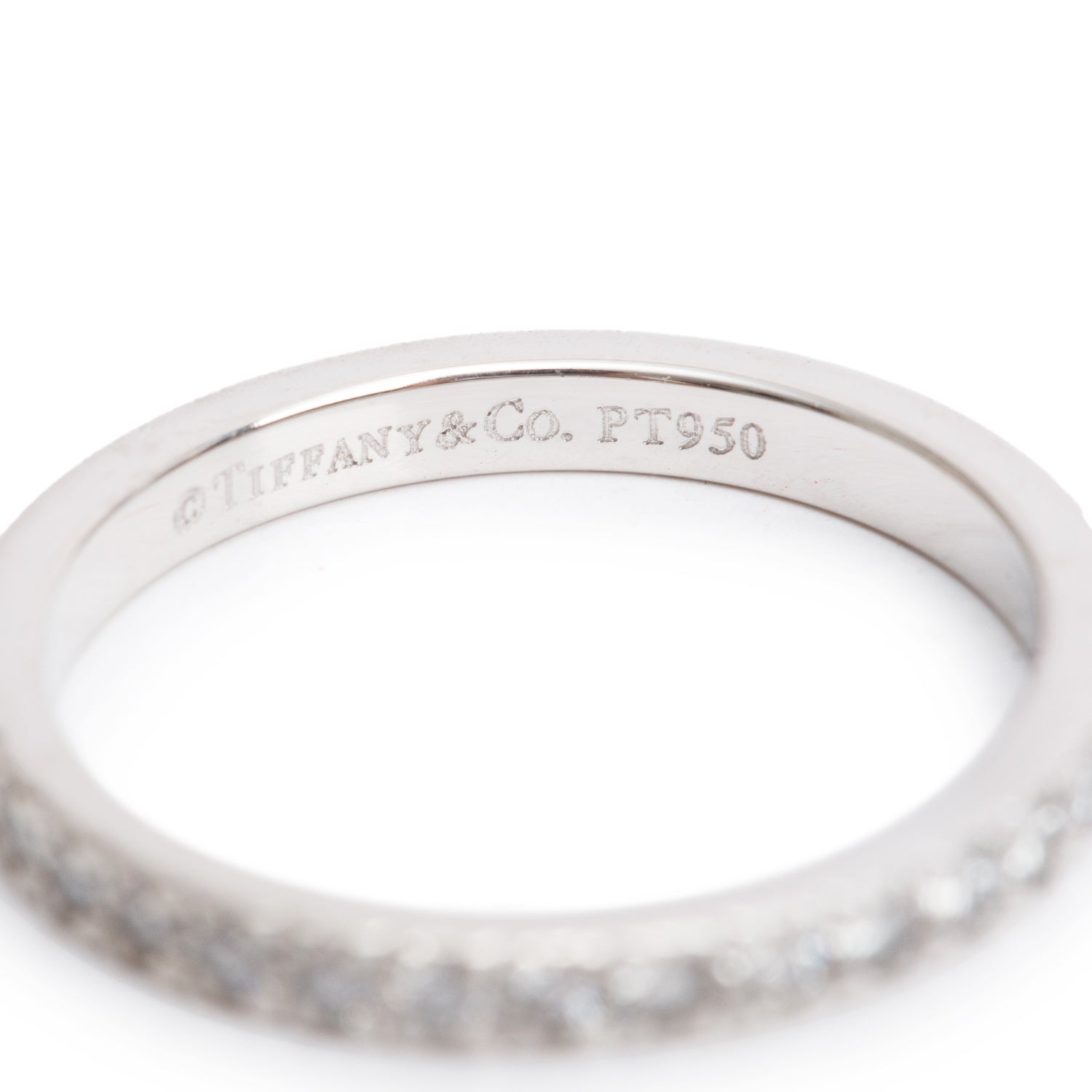 Tiffany & Co. Soleste Platinum Half Eternity Diamond 2 MM Wedding Band Ring, Size 5 w/ Box