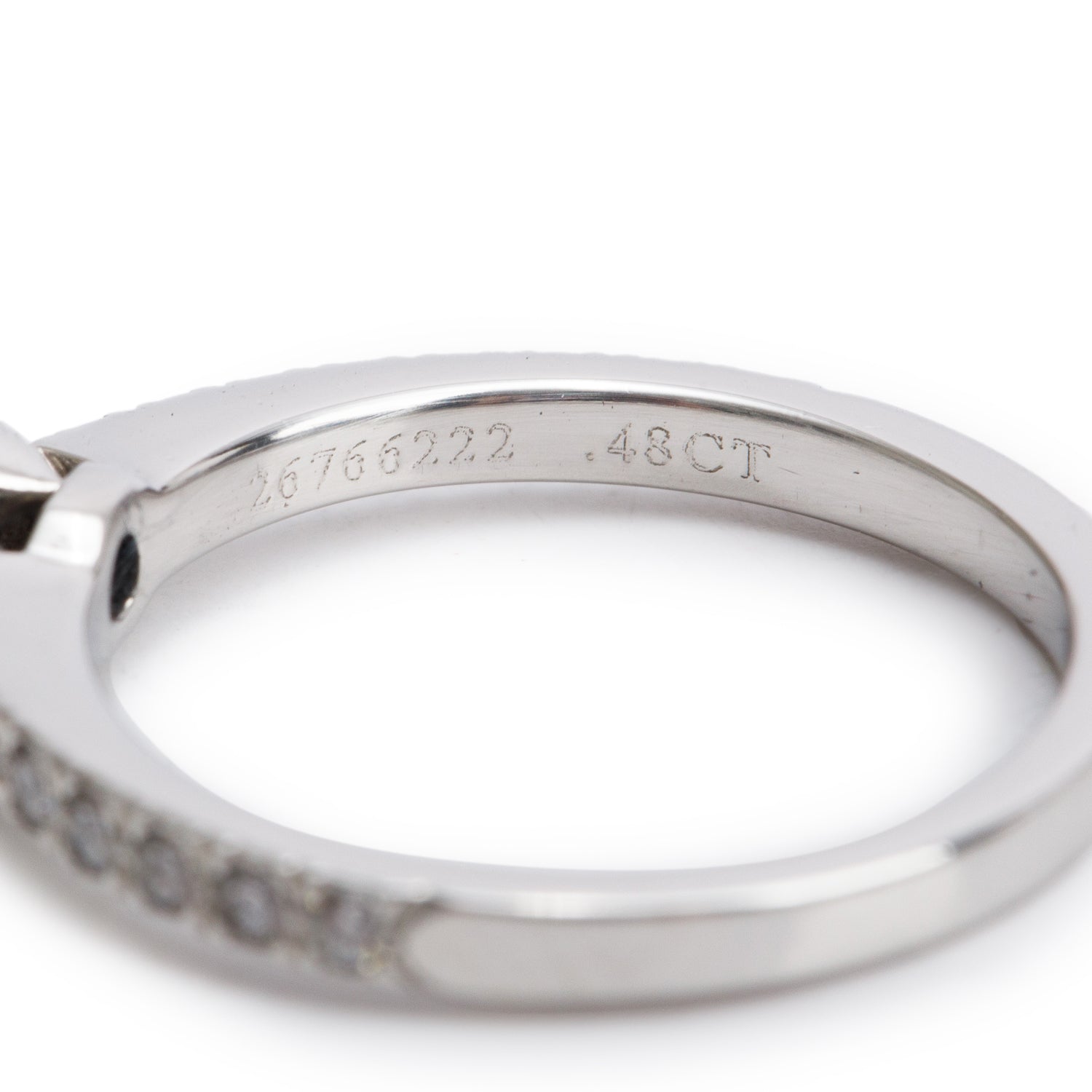 Tiffany & Co. Novo Platinum 0.48 ct. Square Cushion Brilliant Cut Diamond Engagement Ring, Size 4.5 w/ Box & Certification Paperwork