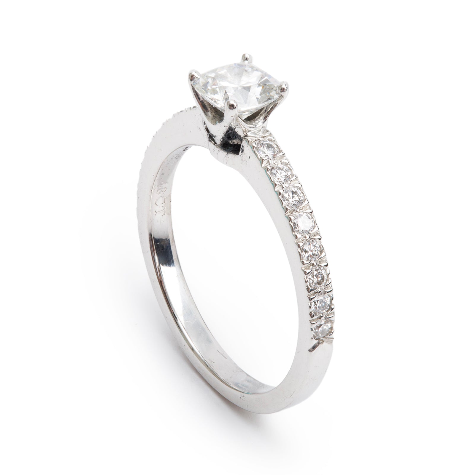 Tiffany & Co. Novo Platinum 0.48 ct. Square Cushion Brilliant Cut Diamond Engagement Ring, Size 4.5 w/ Box & Certification Paperwork