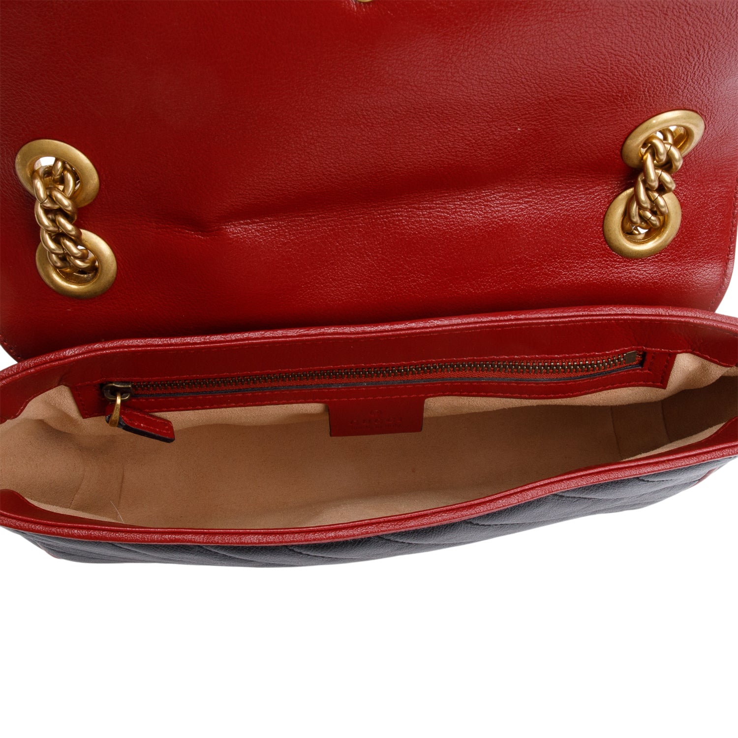 Gucci Black /Red GG Marmont Torchon Small Shoulder Bag