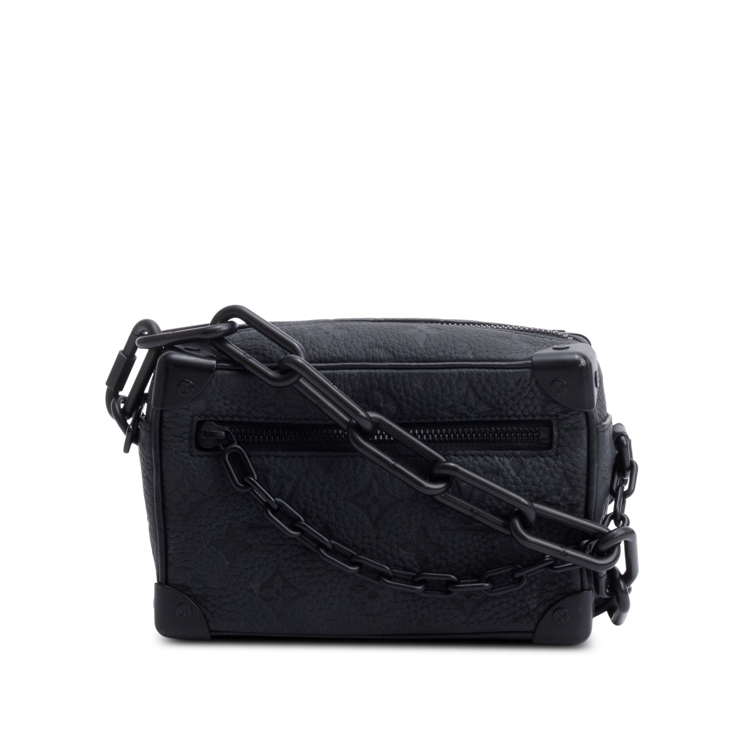 Louis Vuitton Black Monogram Embossed Taurillon Mini Soft Trunk Bag