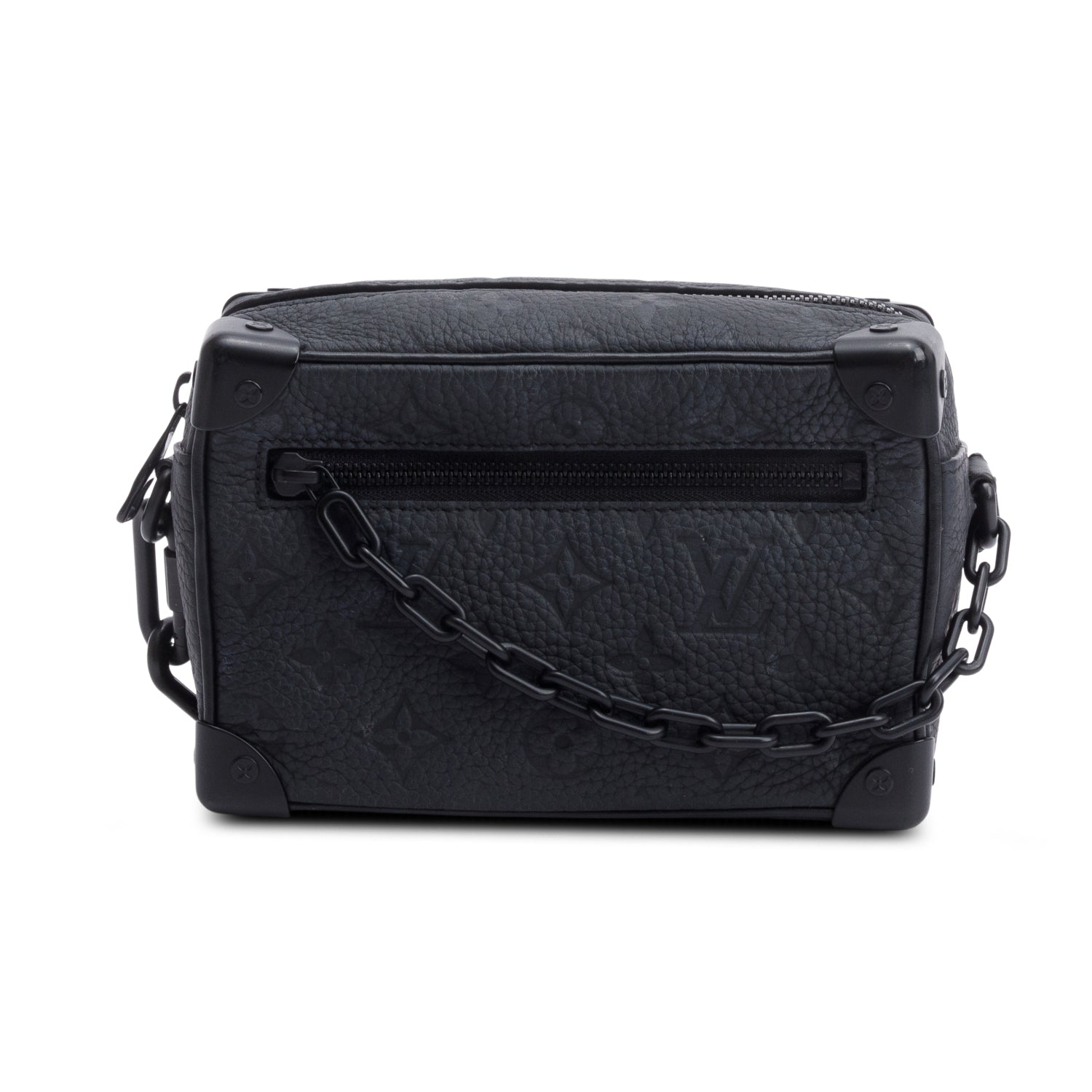 Louis Vuitton Black Monogram Embossed Taurillon Mini Soft Trunk Bag