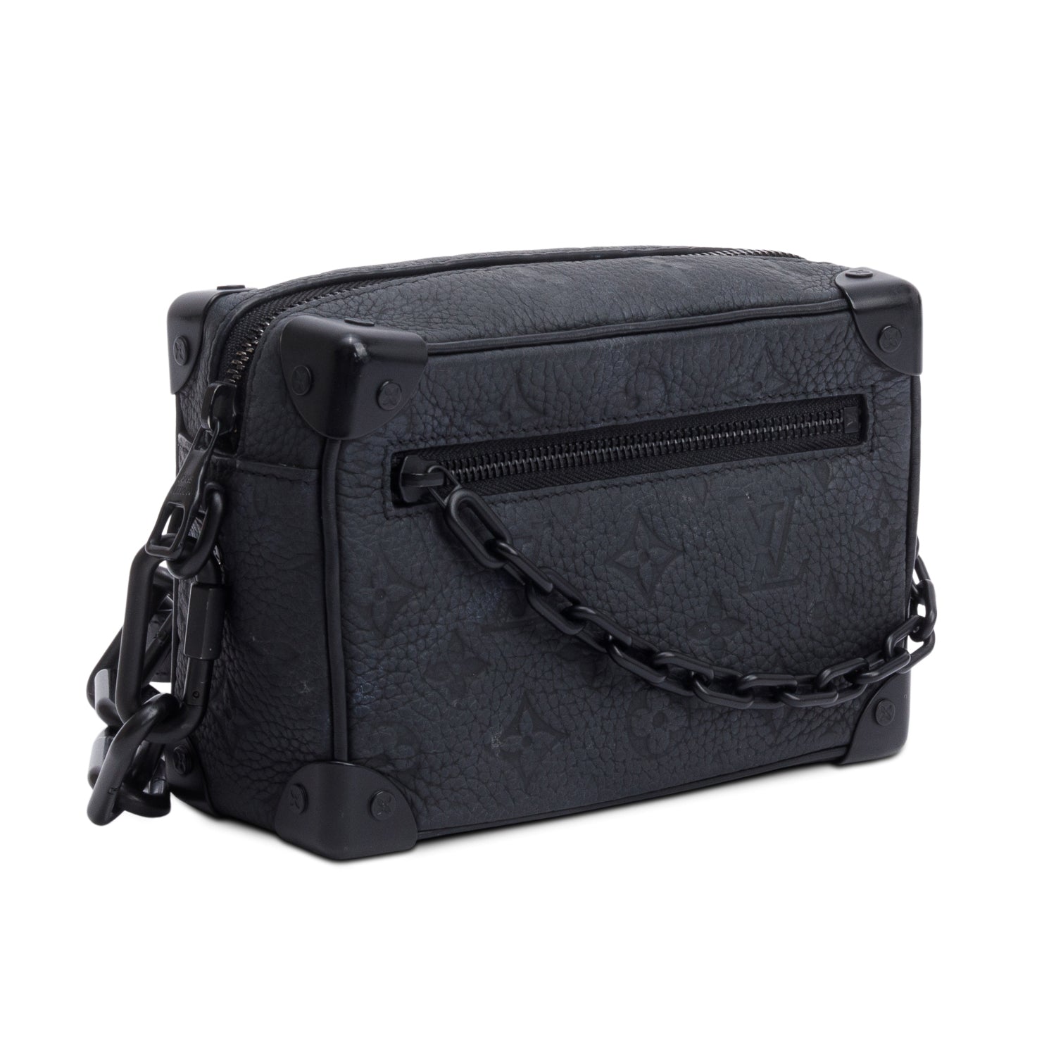 Louis Vuitton Black Monogram Embossed Taurillon Mini Soft Trunk