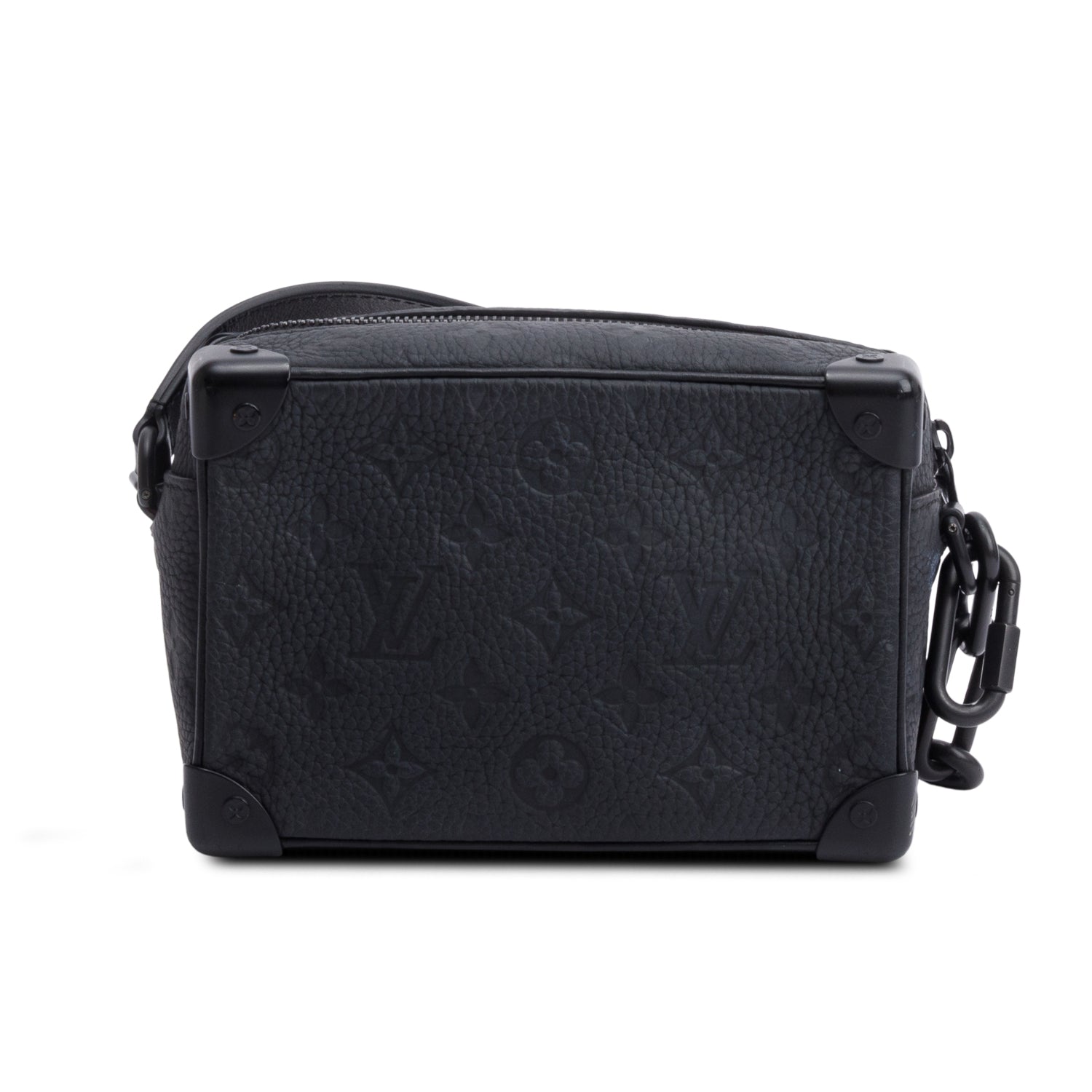 Louis Vuitton Black Monogram Embossed Taurillon Mini Soft Trunk Bag