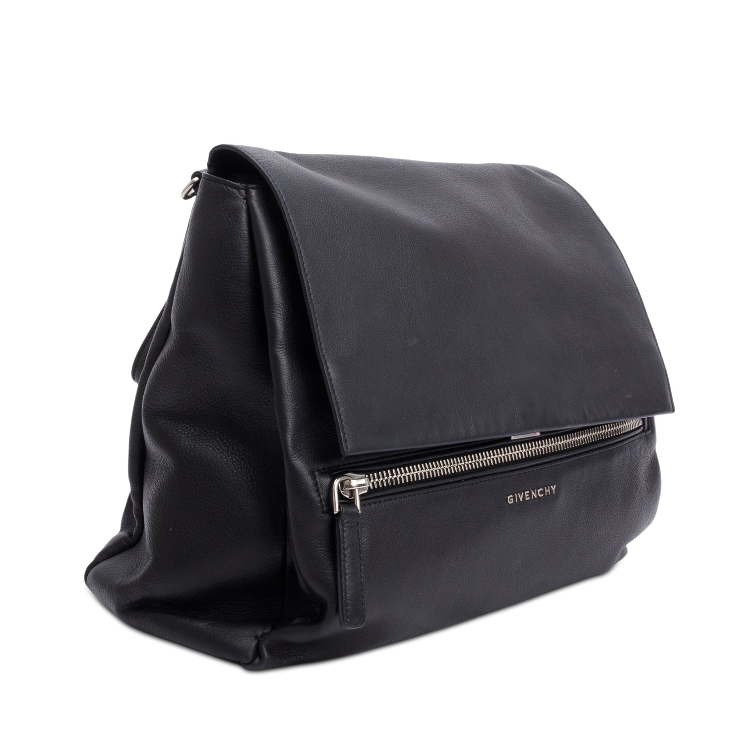 Givenchy Black Calfskin Leather Medium Pandora Pure Satchel Bag w/ Strap