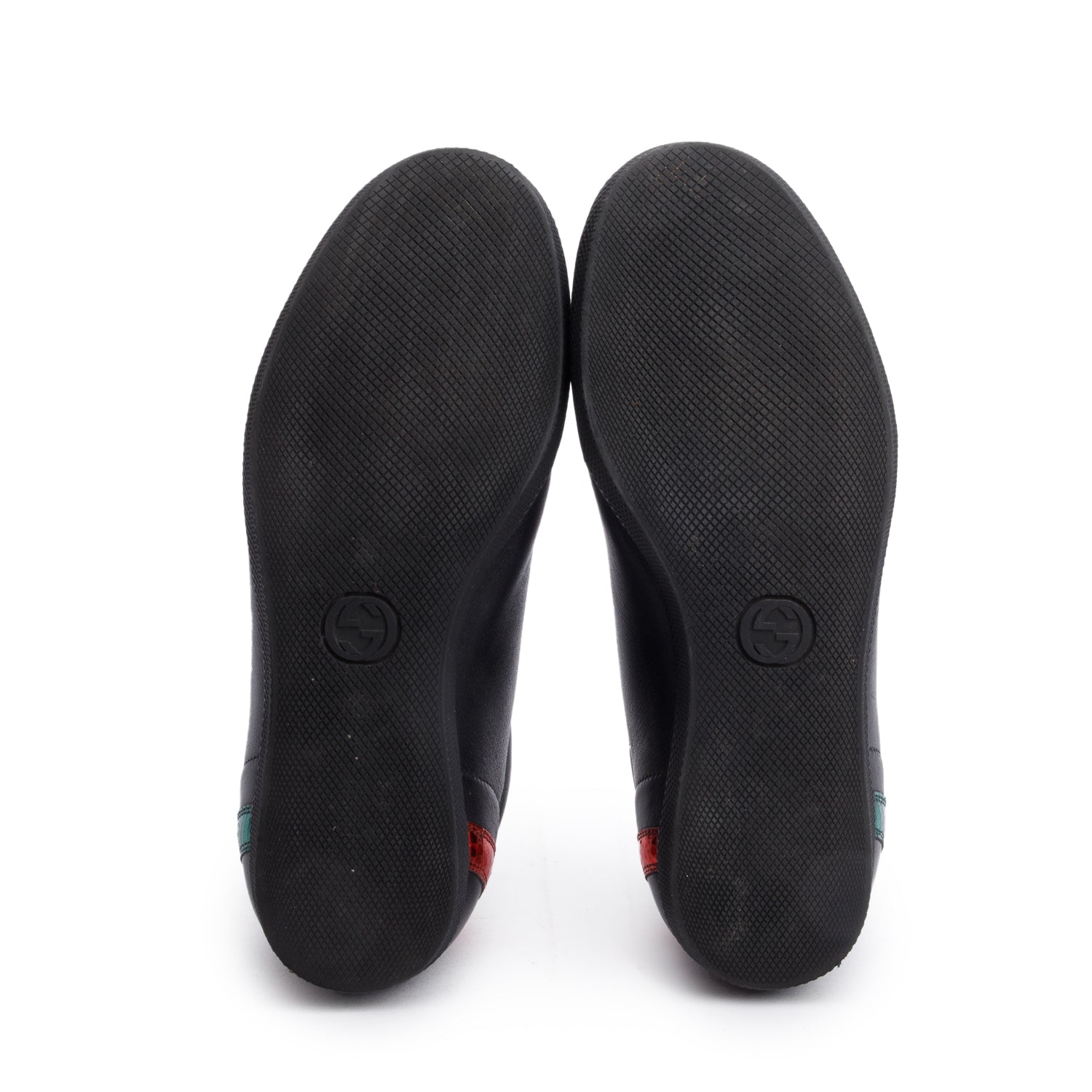 Gucci Black GG Marmont Snakeskin-Trimmed Sneakers, Size 7.5 w/ Box