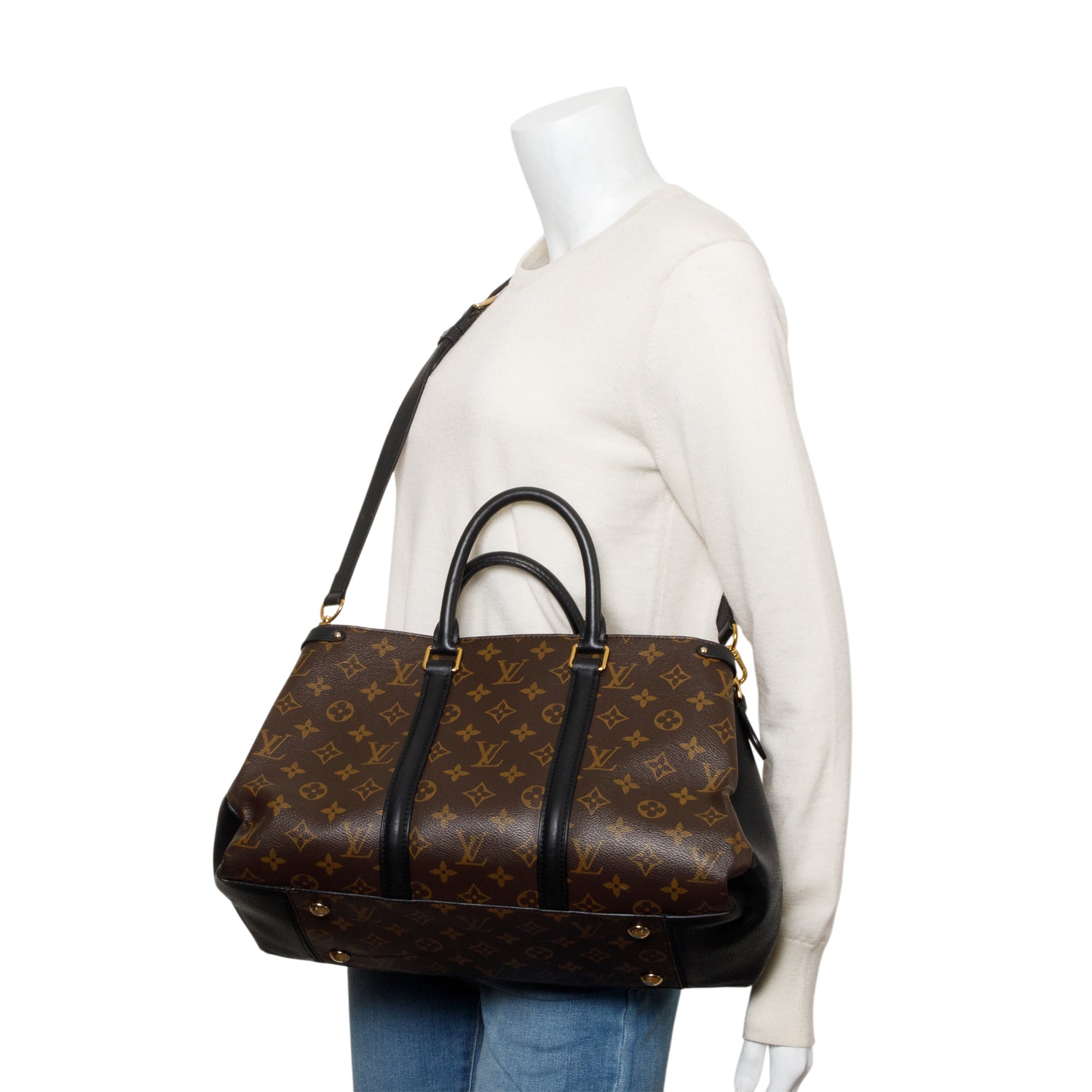 Louis Vuitton Monogram Macassar Soufflot MM w/ Strap