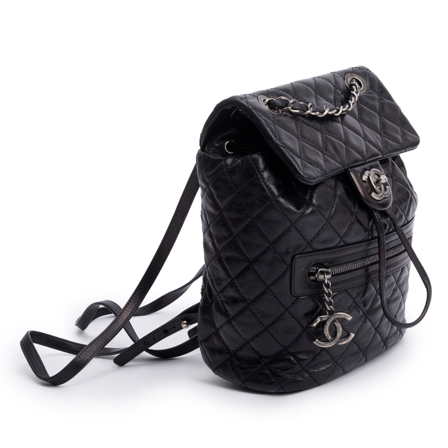 Chanel Black Quilted Calfskin Leather Small Salzburg Mountain Backpack