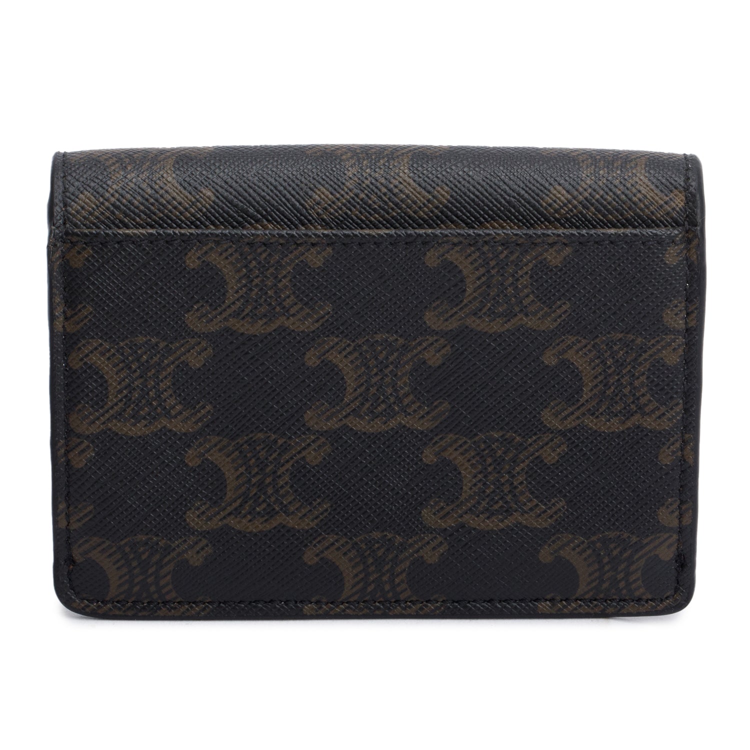 Celine 2023 Brown Triomphe Canvas Flap Card Holder w/ Box