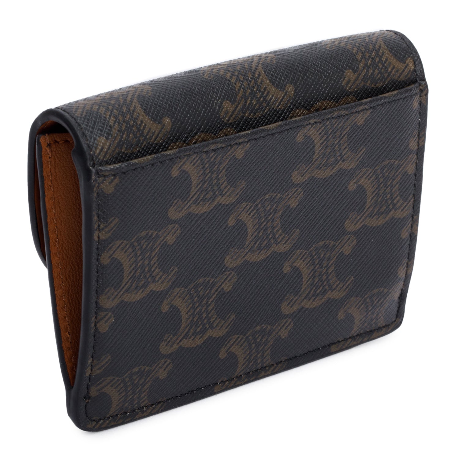 Celine 2023 Brown Triomphe Canvas Flap Card Holder w/ Box