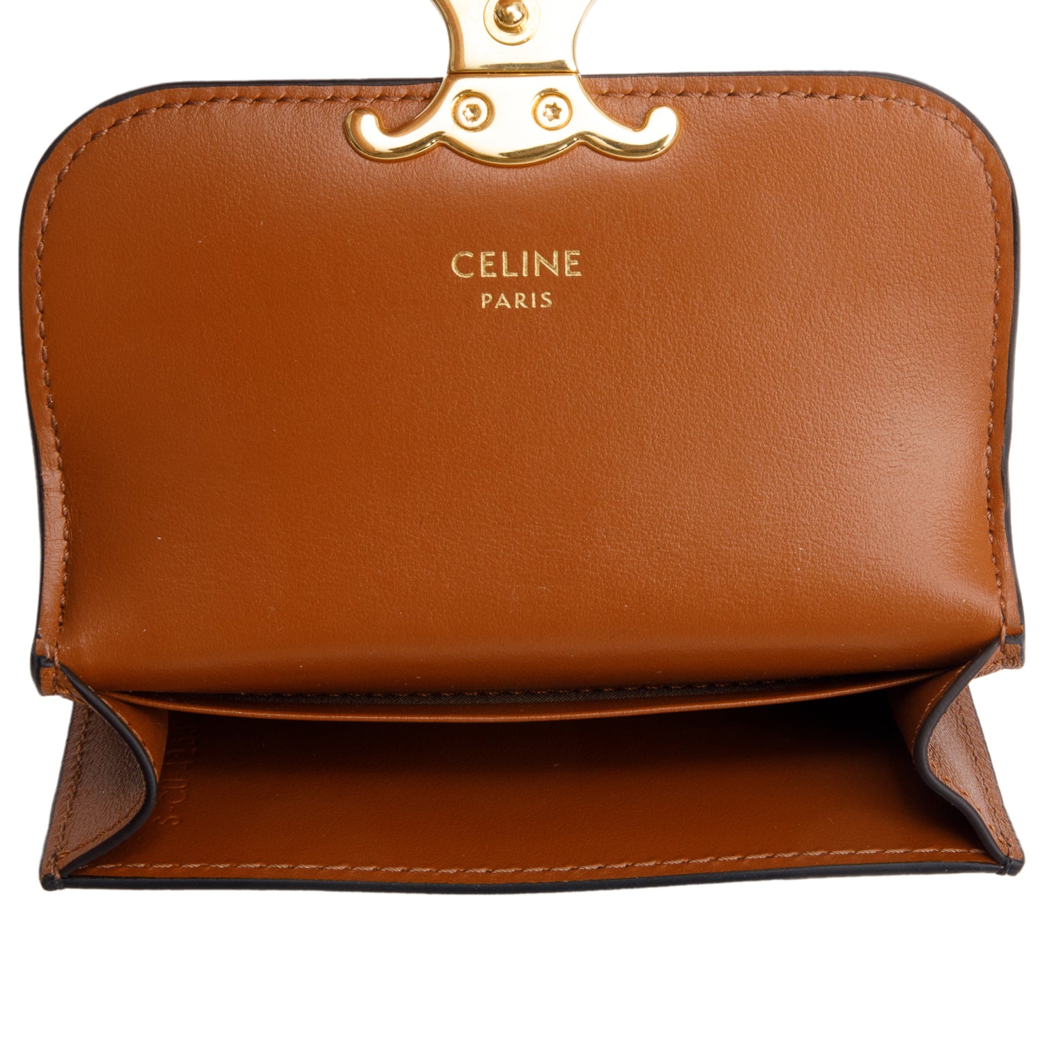 Celine 2023 Brown Triomphe Canvas Flap Card Holder w/ Box