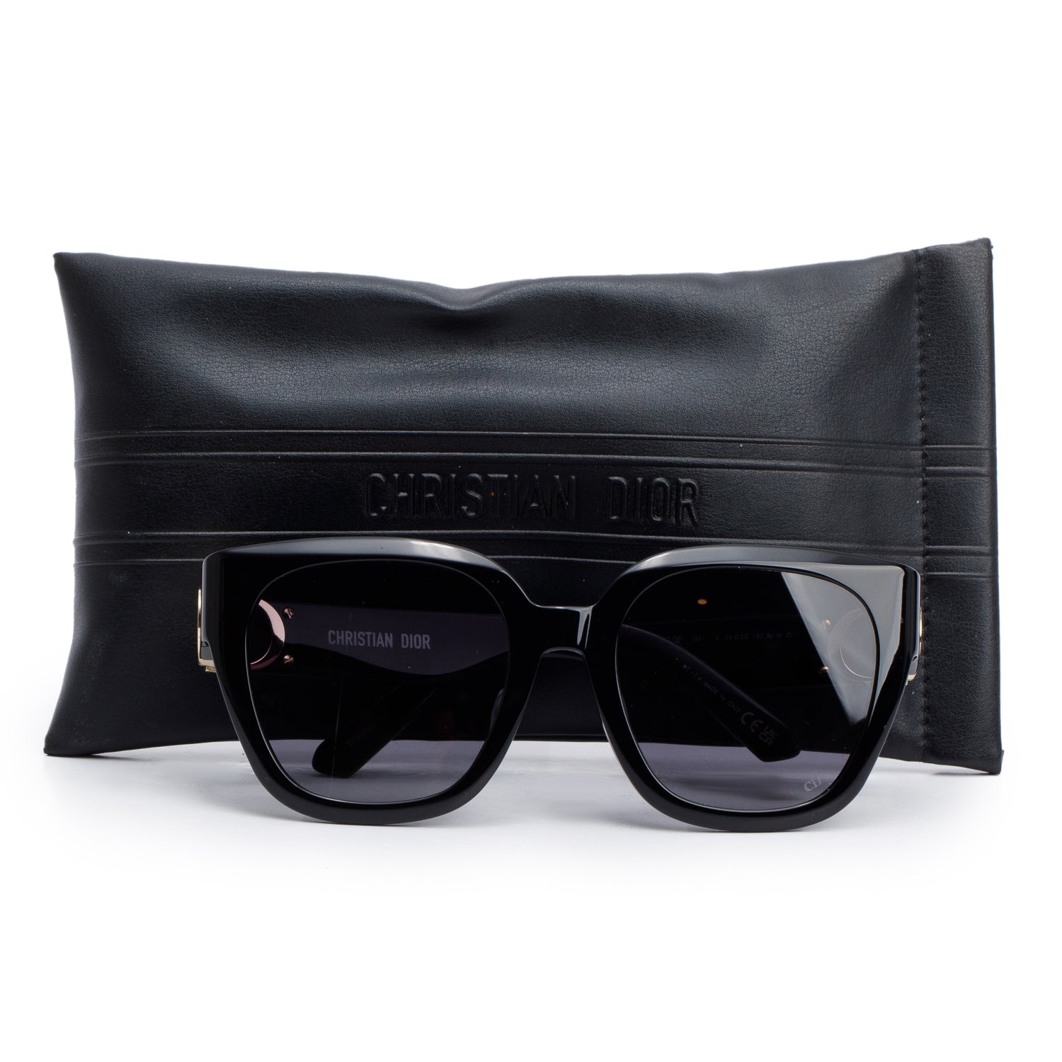 Christian Dior Black Acetate 30montaigne S10F Square Sunglasses