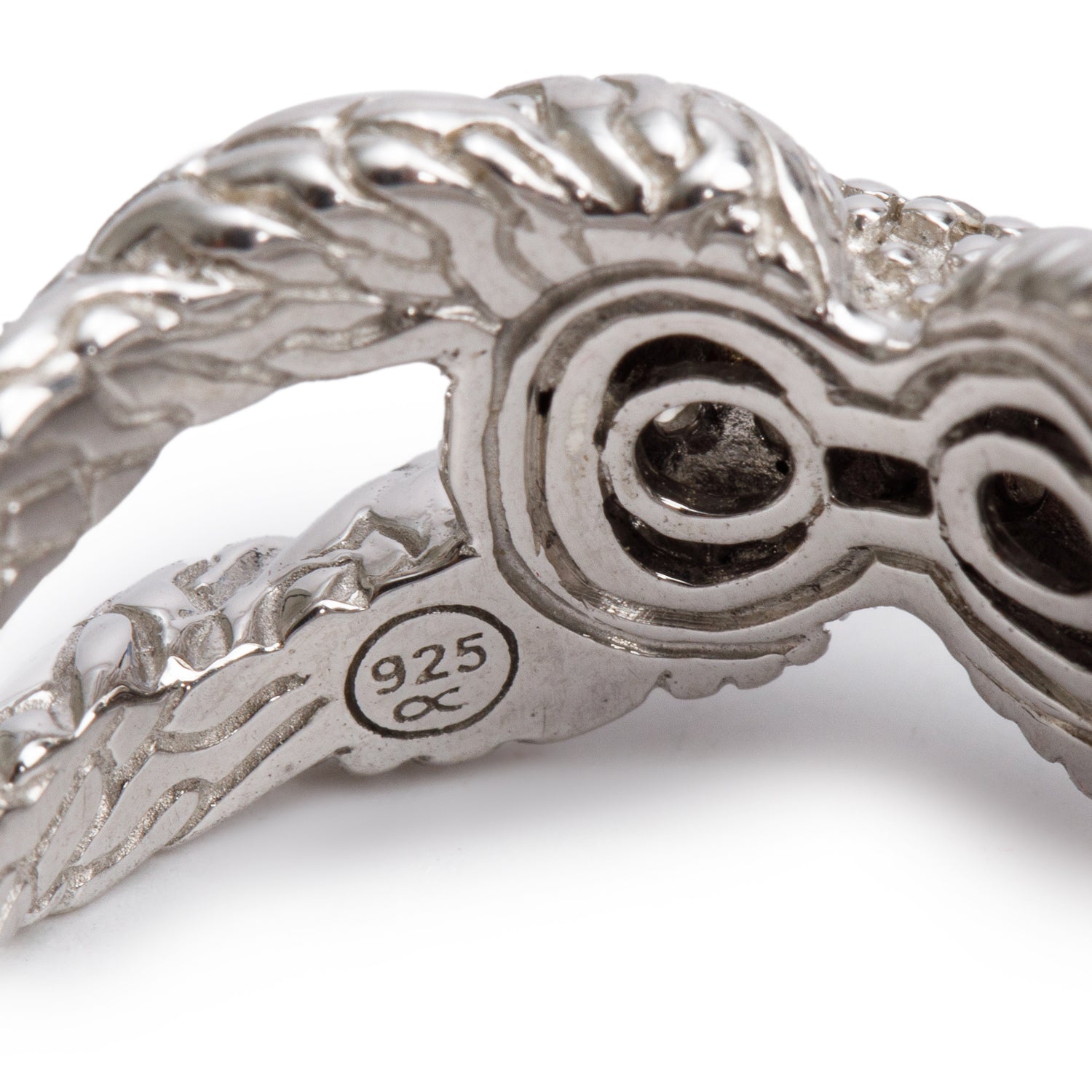 John Hardy Sterling Silver Diamond Classic Chain Band Ring, Size 7