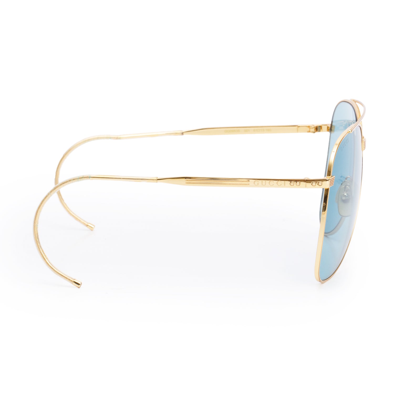 Gucci GG0953S Gold-Tone Metal Frame Aviator Sunglasses w/ Case