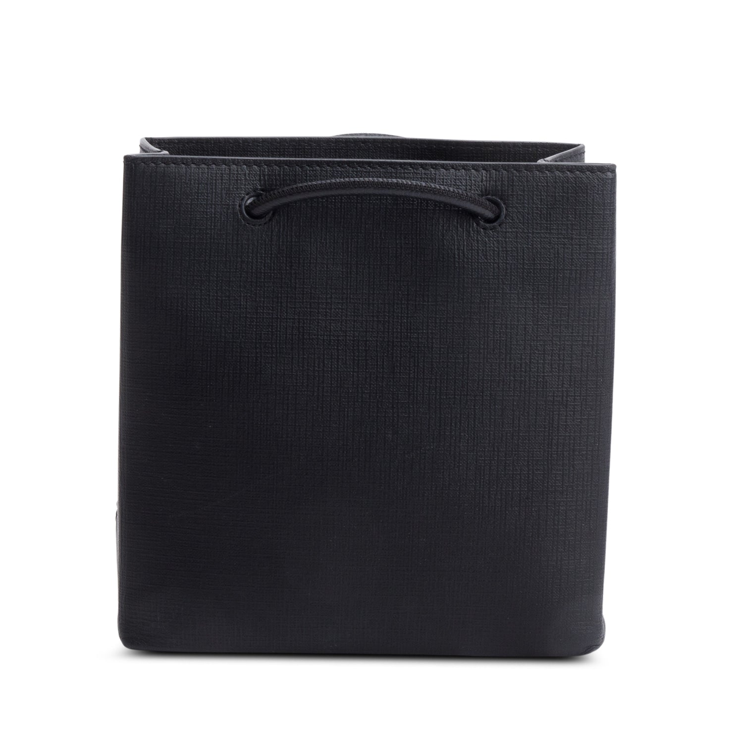 Balenciaga Black Calfskin Leather XXS Logo Leather Shopping Tote w/ Strap