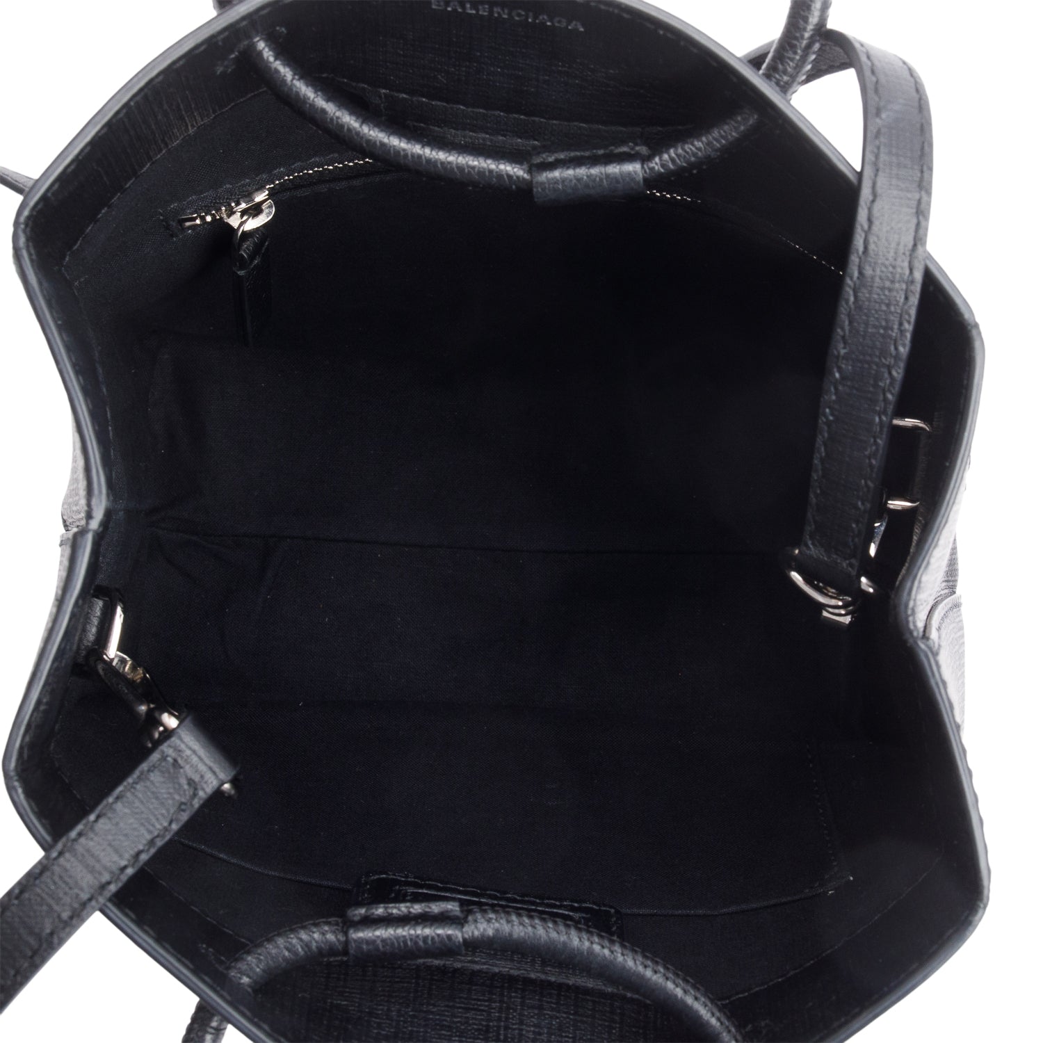 Balenciaga Black Calfskin Leather XXS Logo Leather Shopping Tote w/ Strap