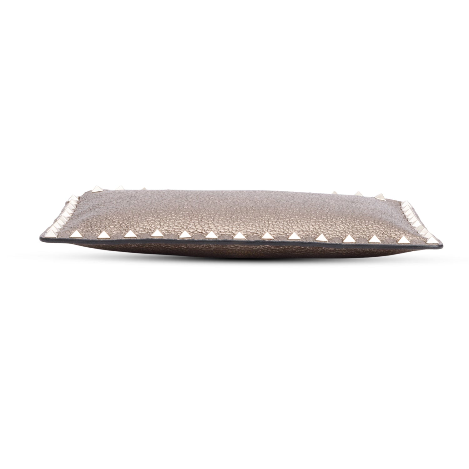 Valentino Metallic Gold Calfskin Leather Small Rockstud Clutch