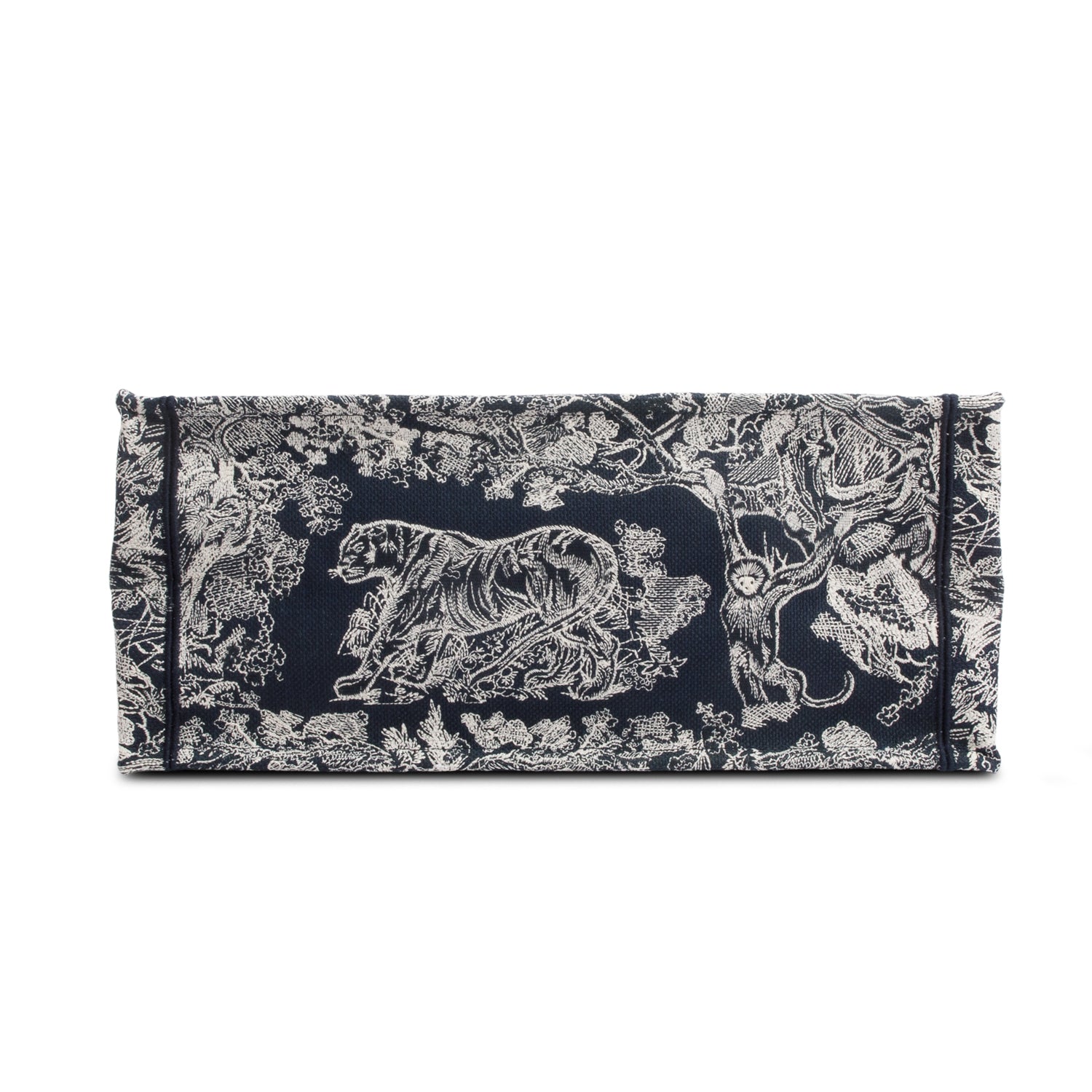 Christian Dior 2022 Large Ecru and Blue Toile de Jouy  Embroidery Canvas Book Tote w/ Authenticity Card