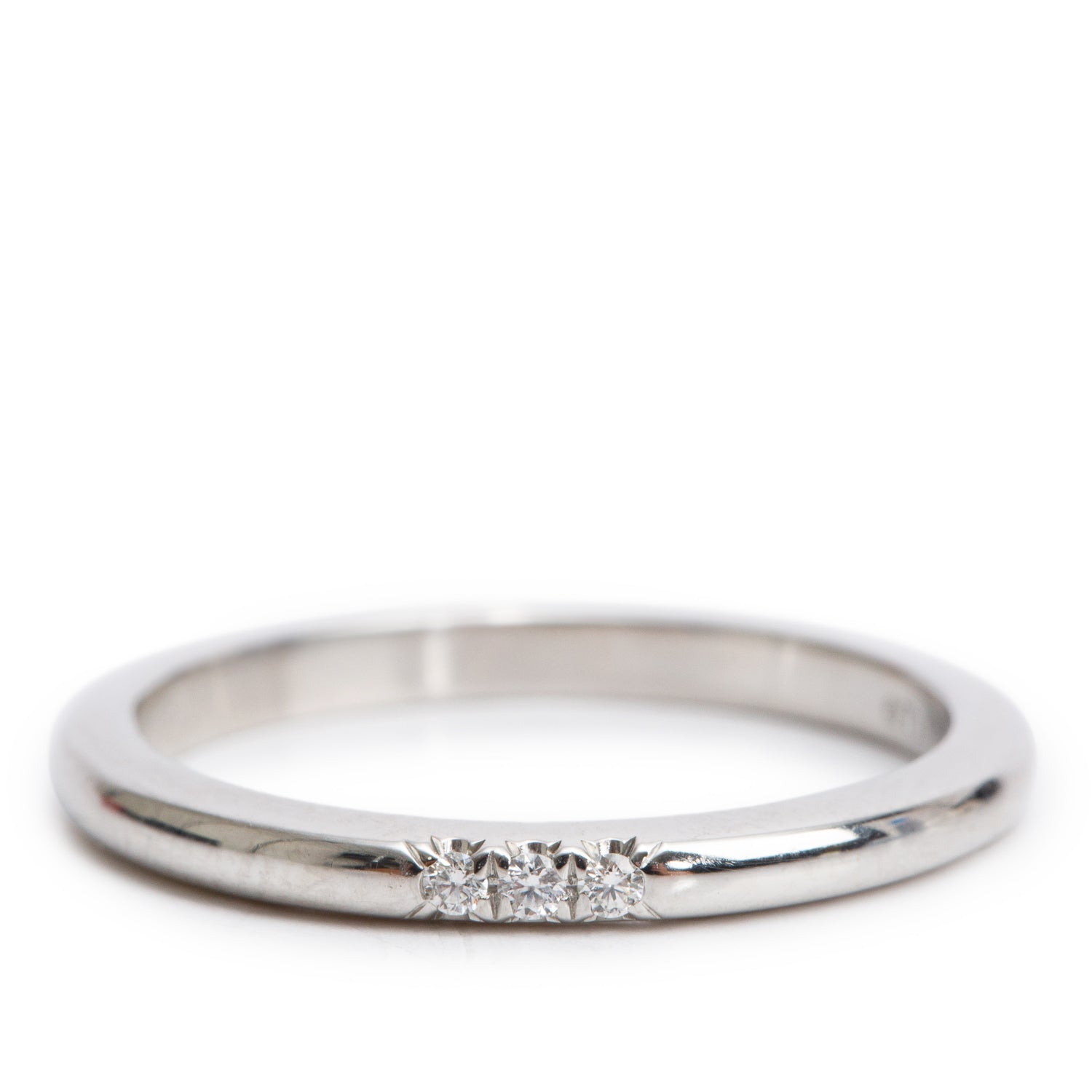 Tiffany & Co. Platinum Diamond 2 MM Forever Wedding Band Ring, Size 6.25 w/ Box