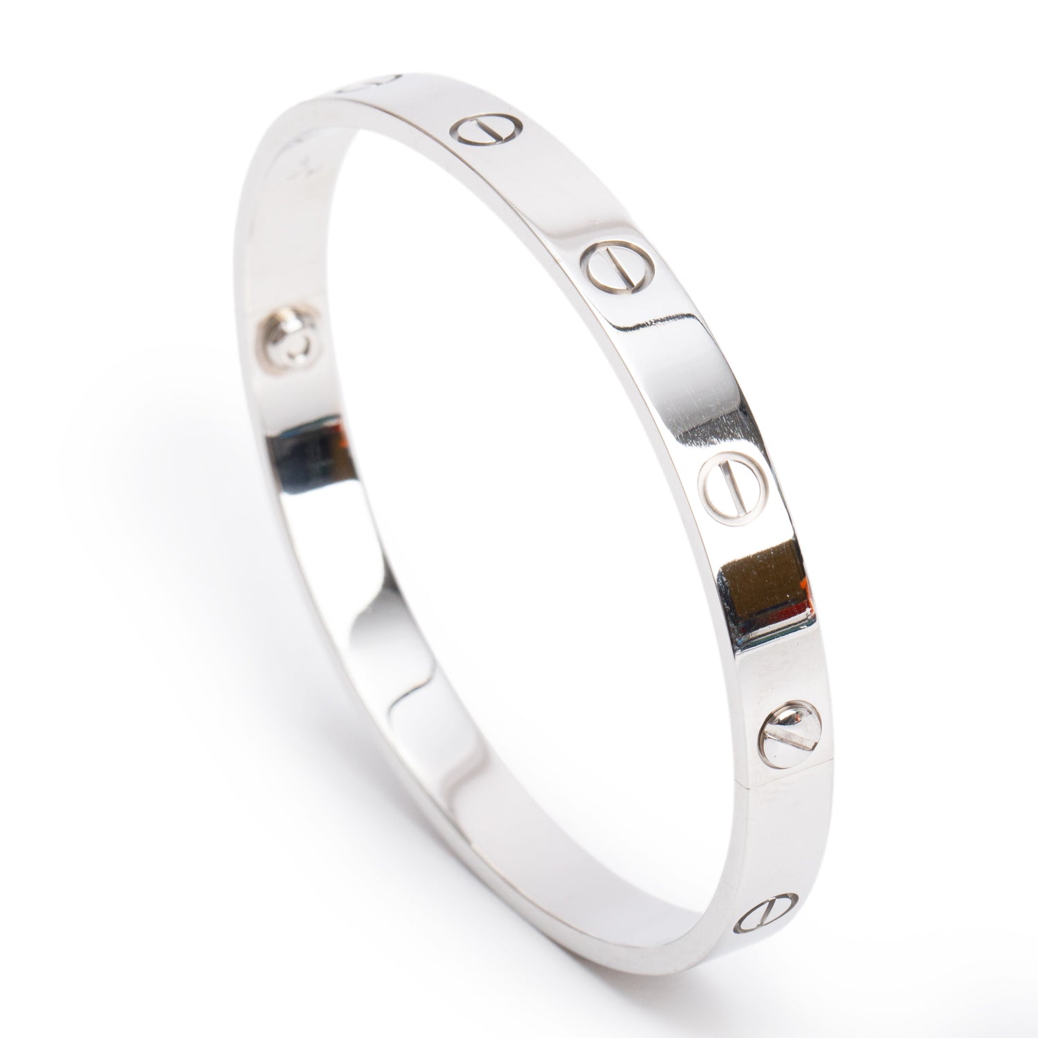 Cartier 18k White Gold Love Bracelet, Size 18 w/ Certificate