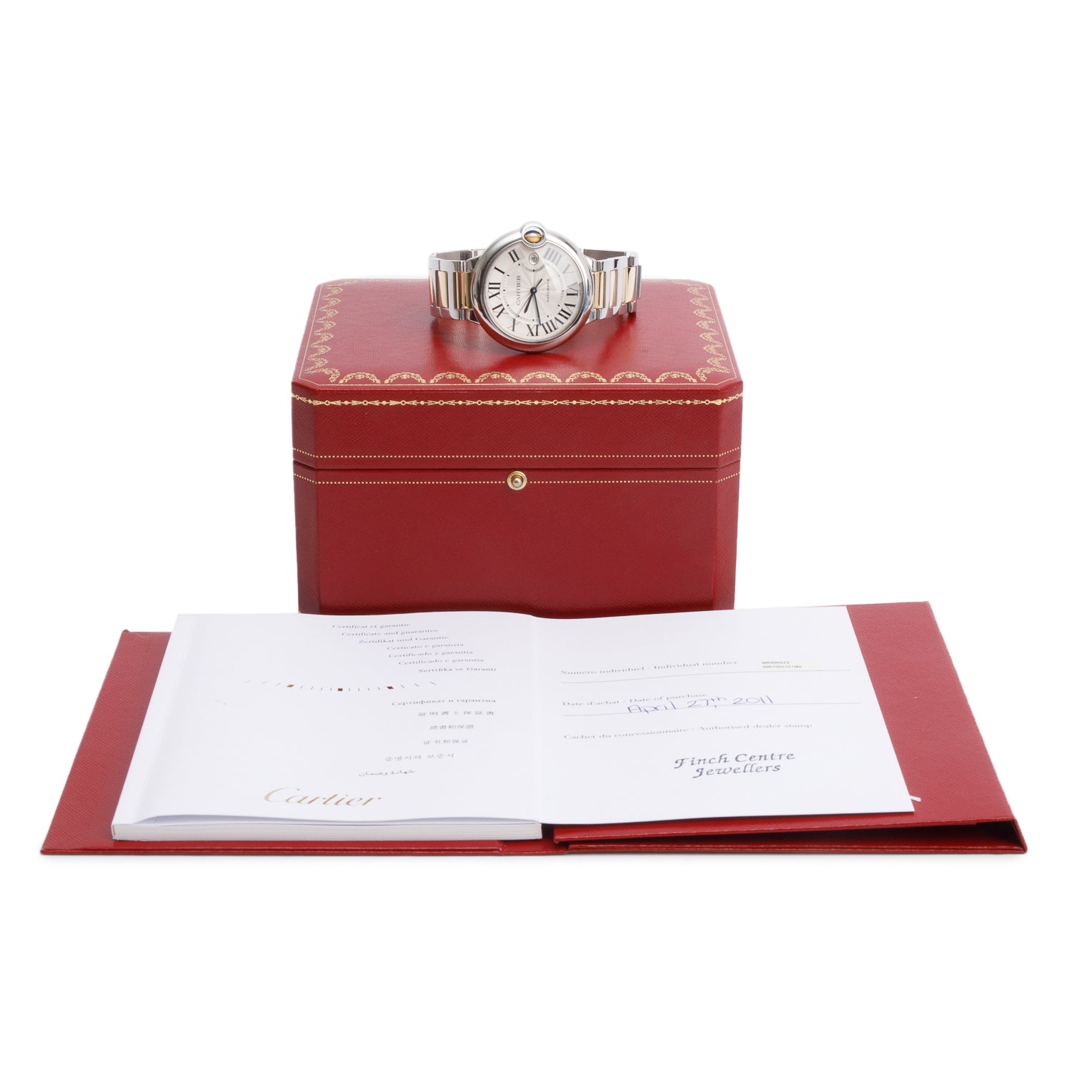 Cartier Stainless Steel & 18k Yellow Gold Ballon Bleu de Cartier 42 MM Automatic Watch 3001 w/ Box & Papers