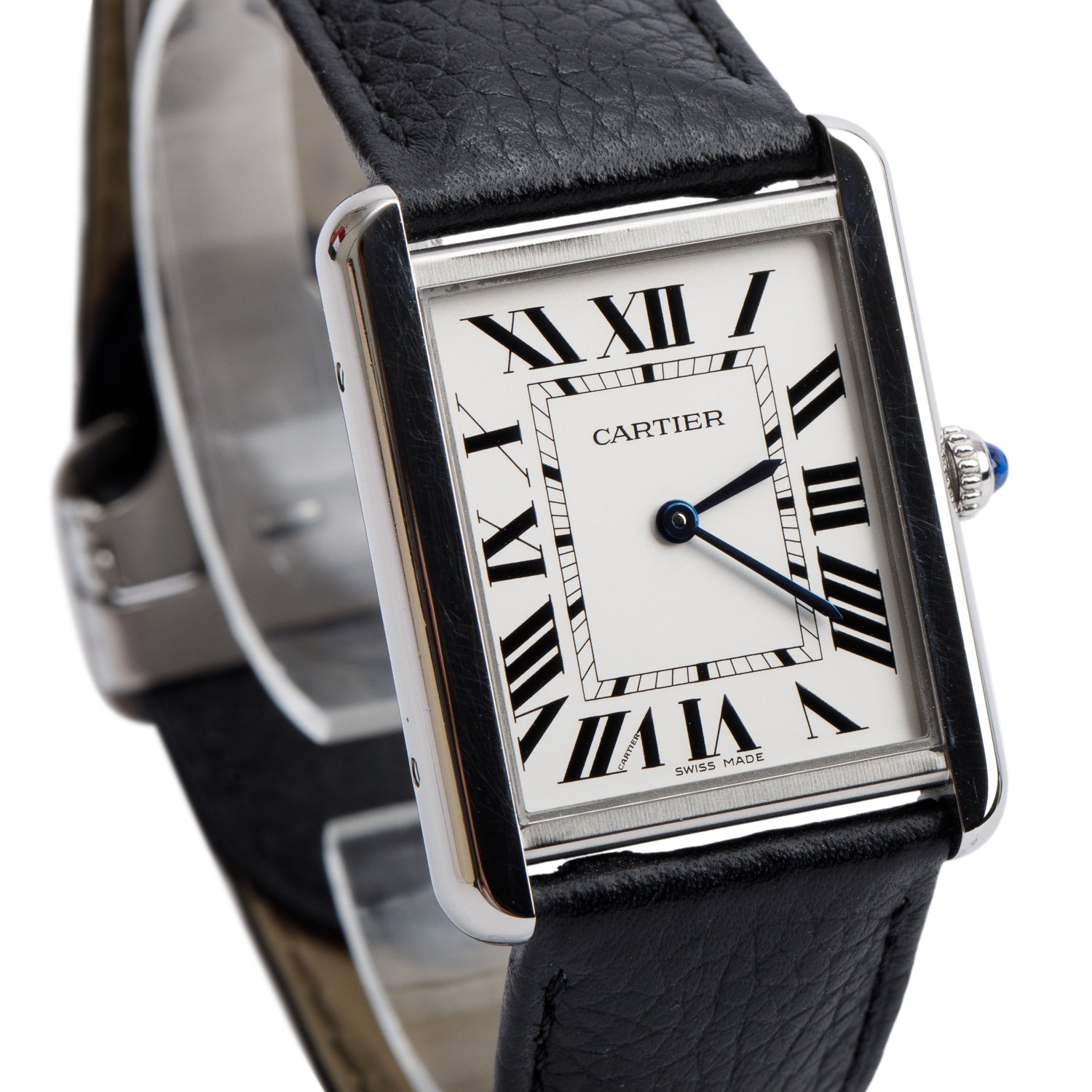 Cartier Stainless Steel Tank Solo Quartz Watch, Large Model 3169 w/ Box & Papers