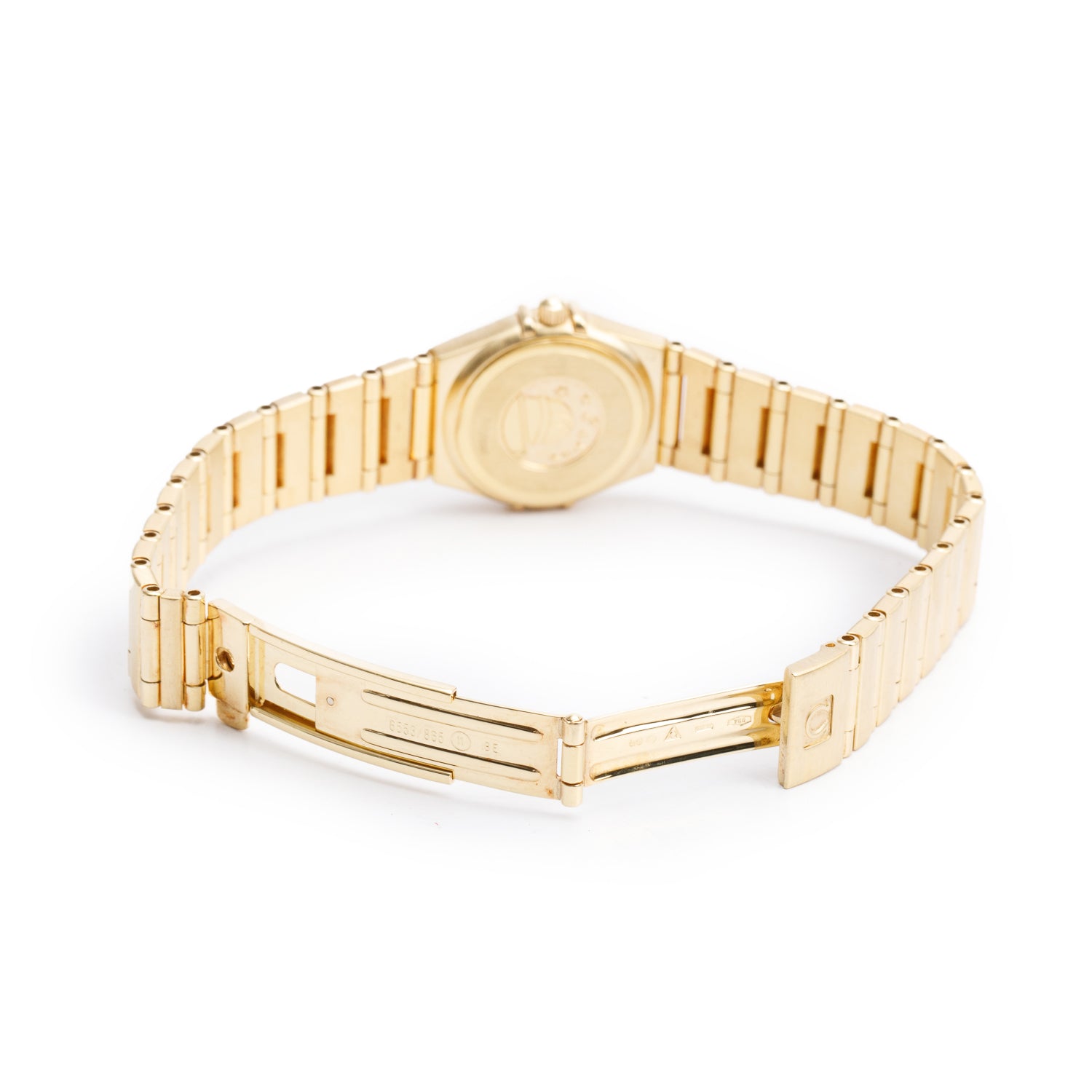 Omega 18k Yellow Gold Diamond Bezel Constellation 22.5 MM Quartz Watch w/ Box & Papers