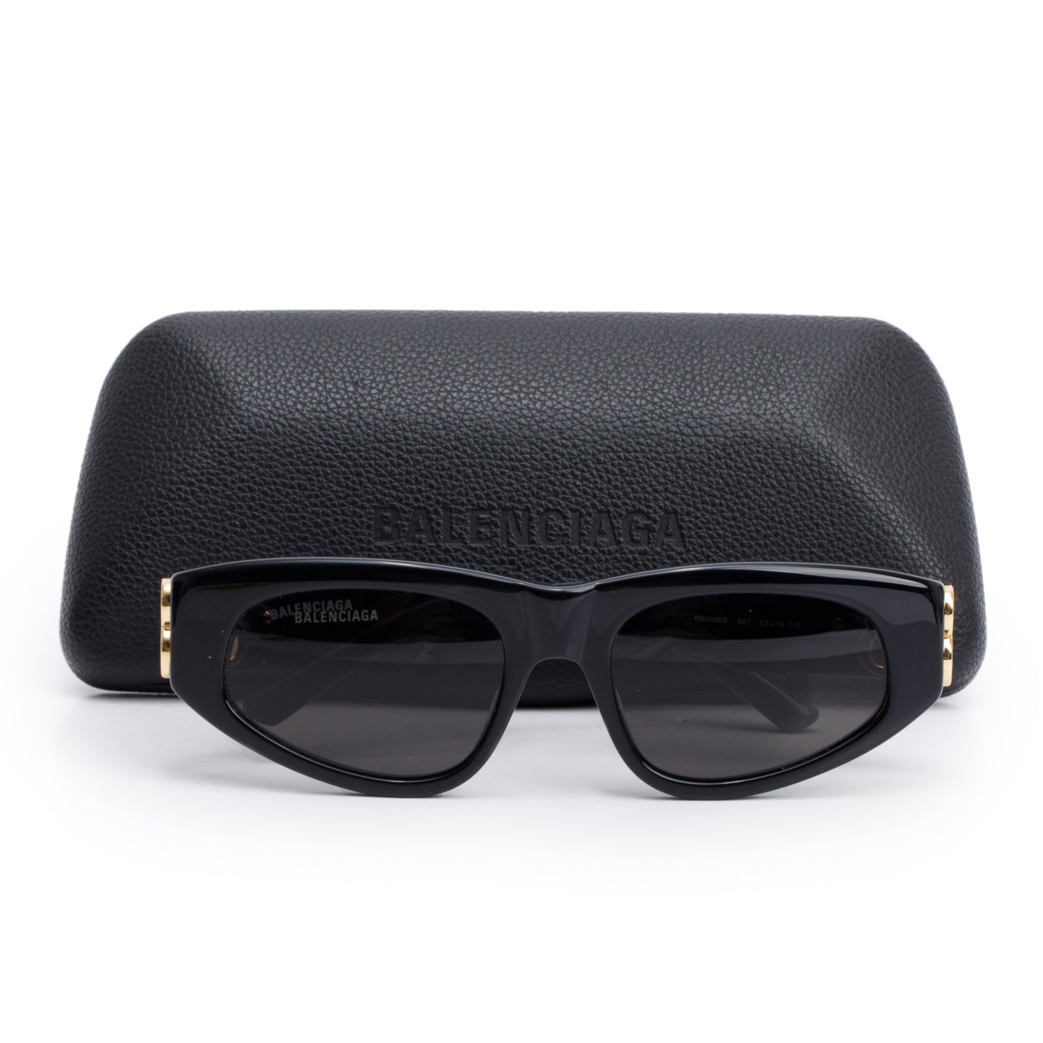 Balenciaga BB0095S Black Acetate Dynasty D-Frame Sunglasses w/ Case