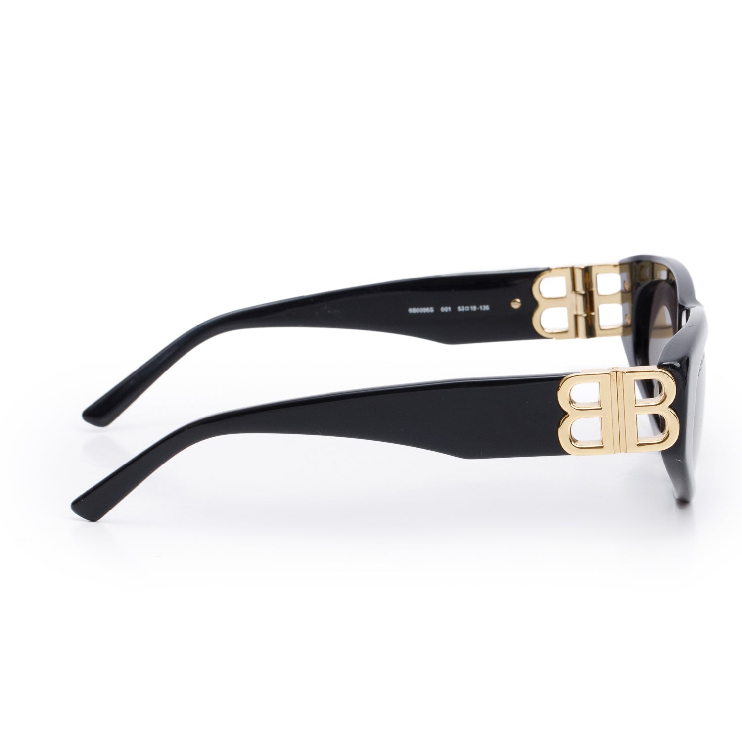 Balenciaga BB0095S Black Acetate Dynasty D-Frame Sunglasses w/ Case