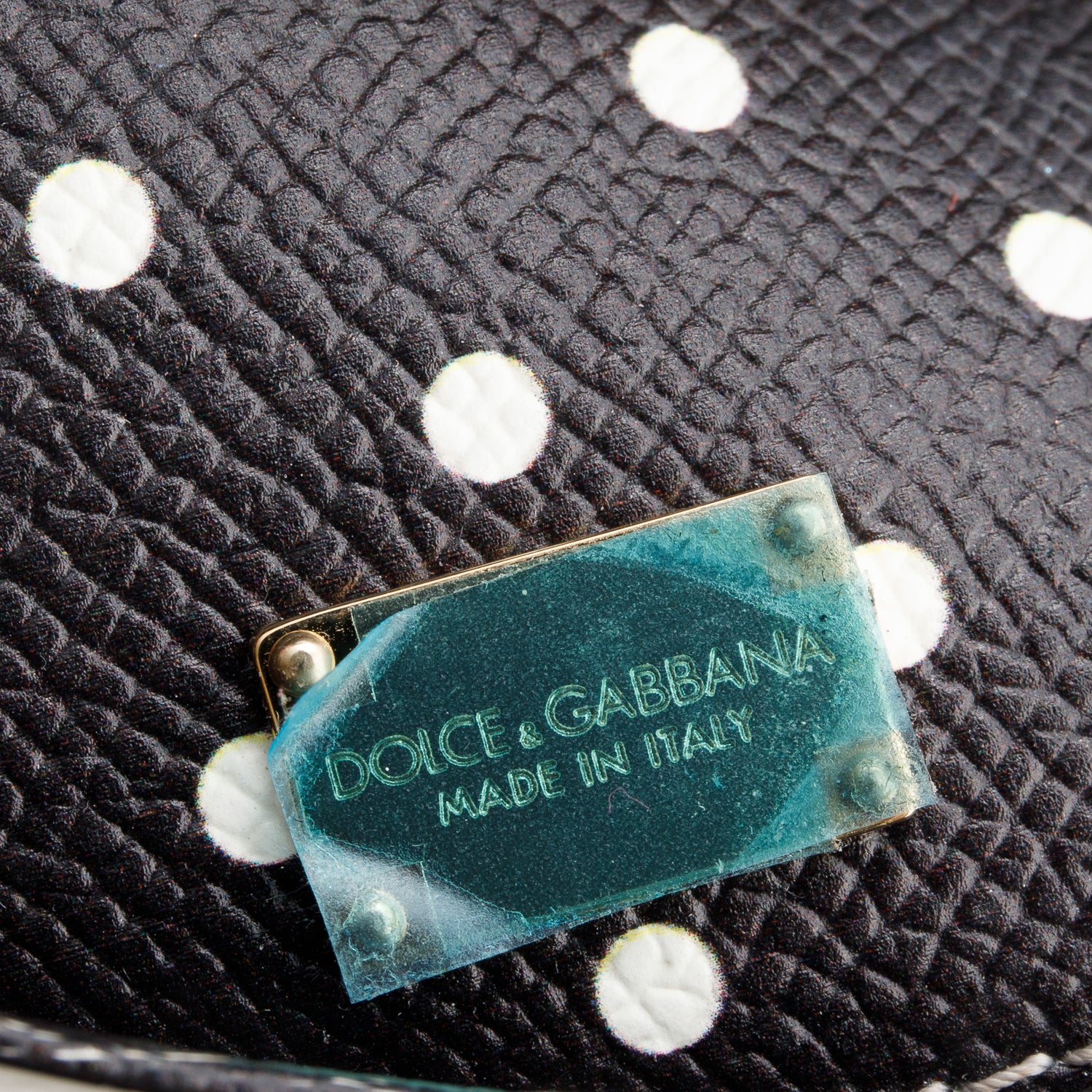Dolce & Gabbana Black Polka Dot Leather Small Miss Sicily Bag w/ Strap