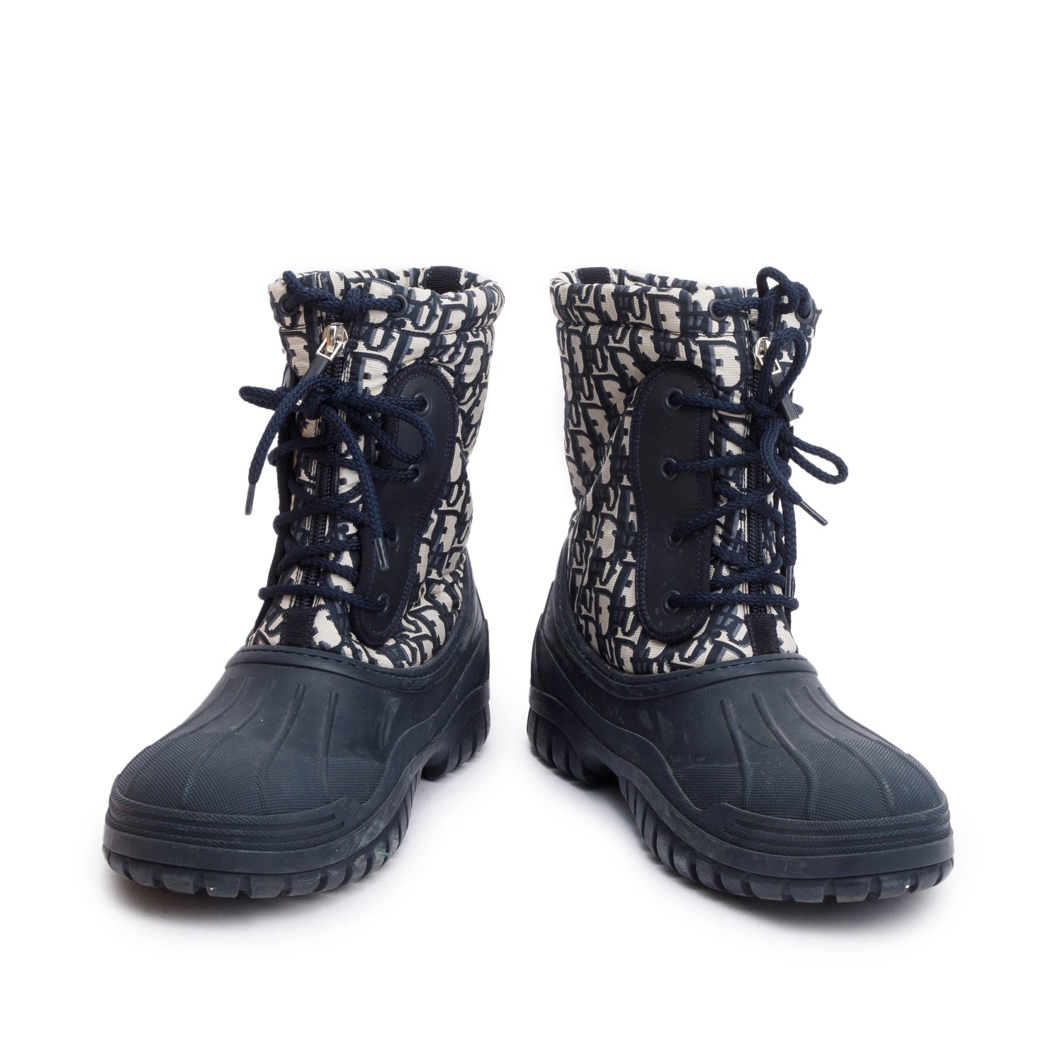 Christian Dior Navy Oblique Nylon D-Venture Combat Boot, Size 40