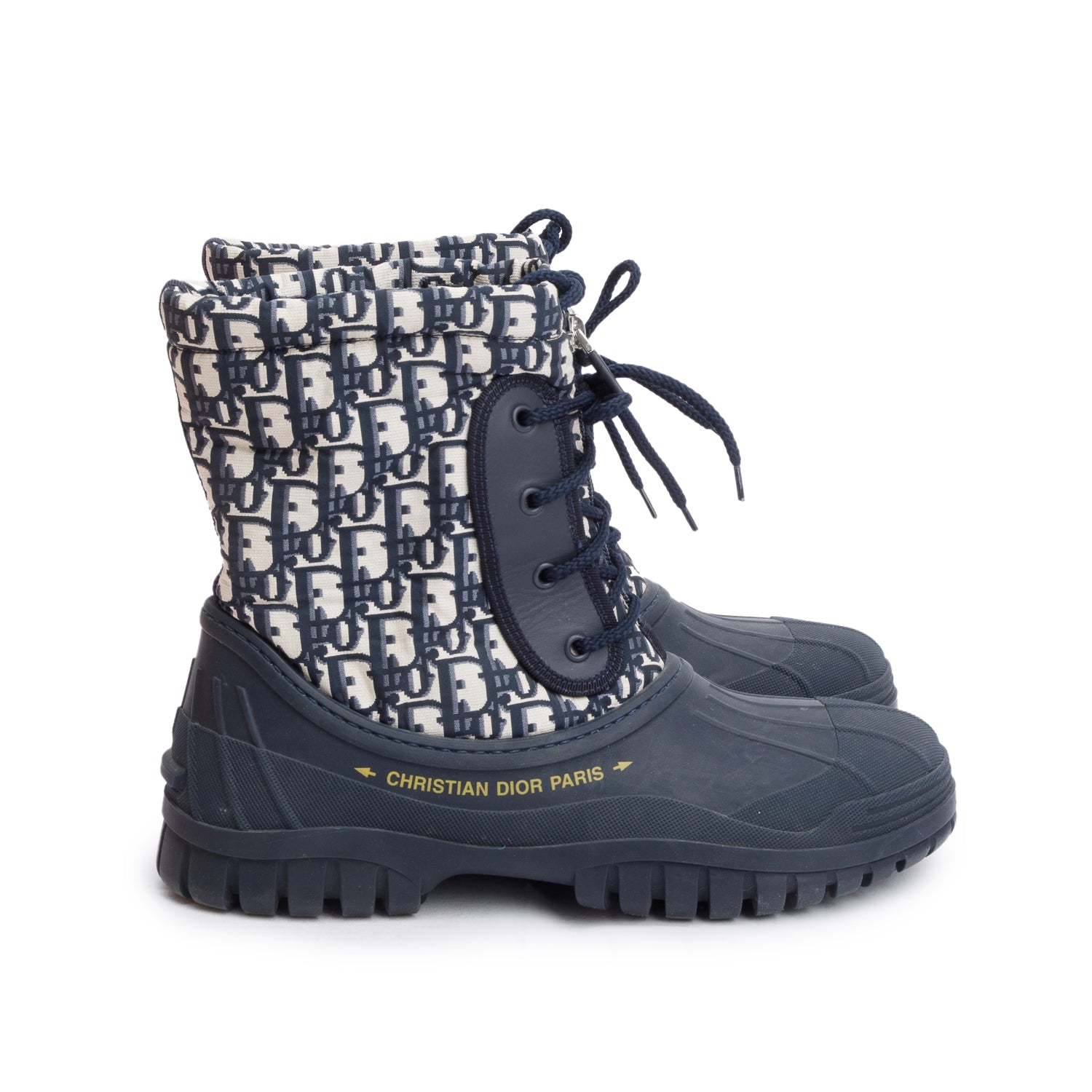 Christian Dior Navy Oblique Nylon D-Venture Combat Boot, Size 40