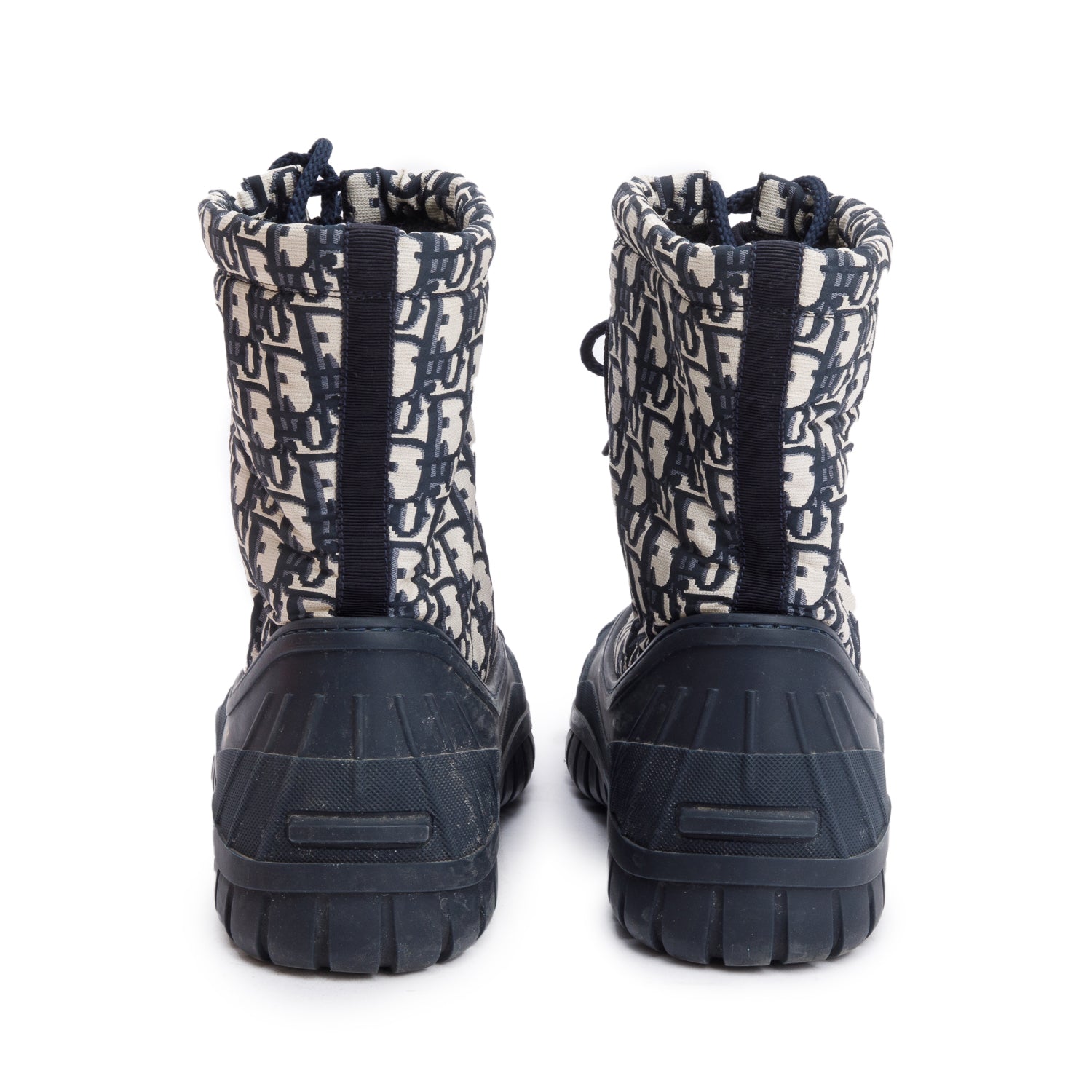 Christian Dior Navy Oblique Nylon D-Venture Combat Boot, Size 40