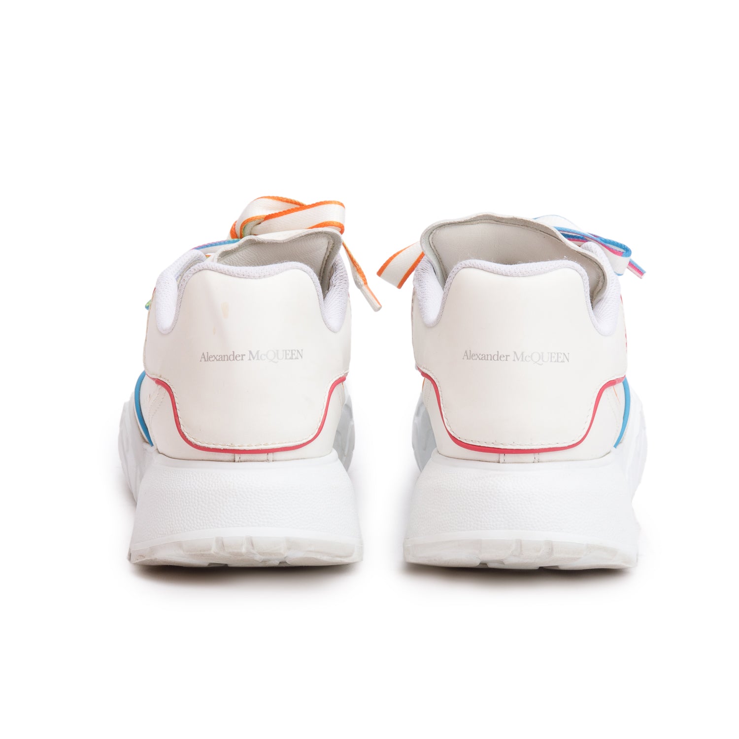 Alexander McQueen White Leather Oversized Court Sneakers, Size 37 w/ Box