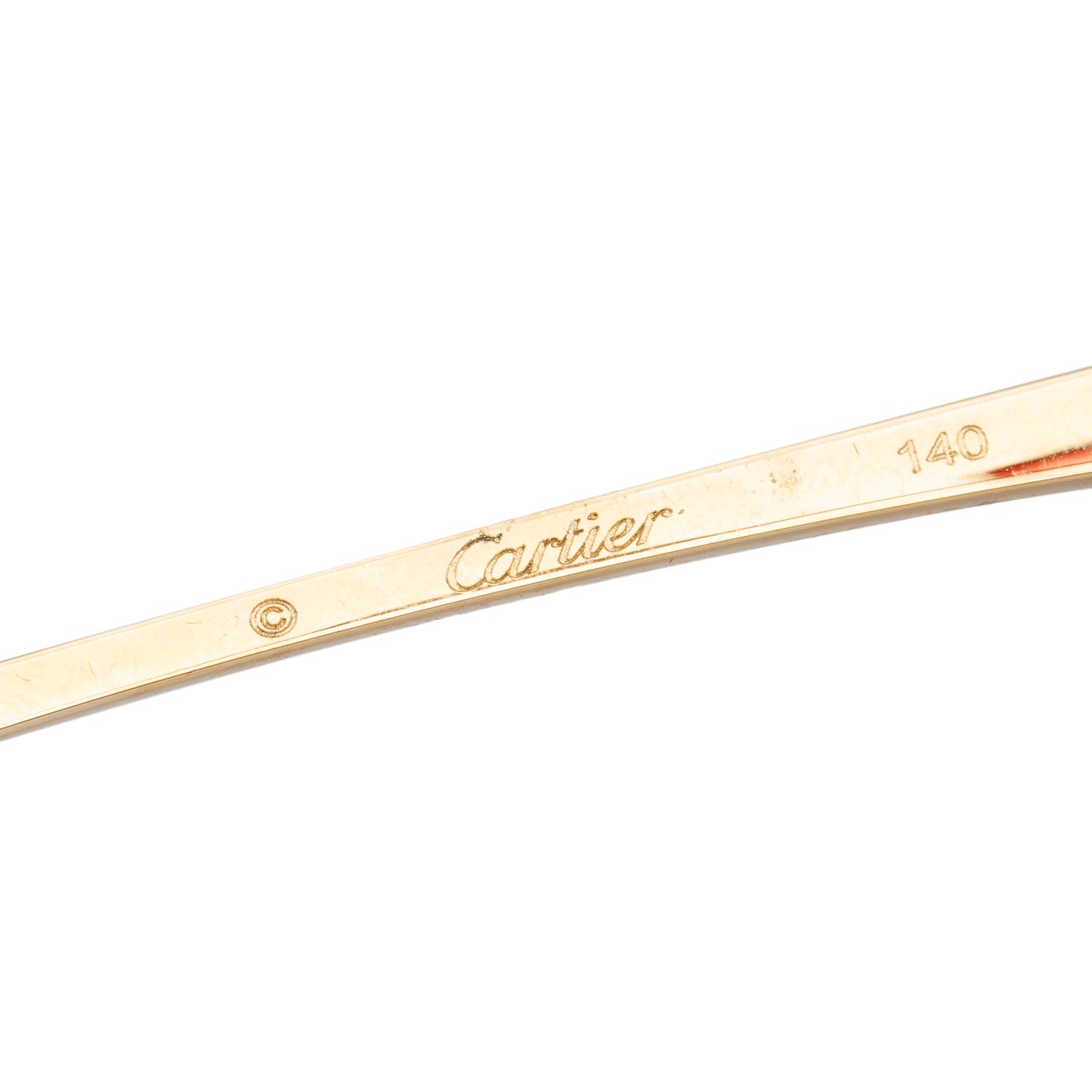 Cartier CT0120O Gold-Tone Rimless Diamond Cut Sunglasses w/ Case