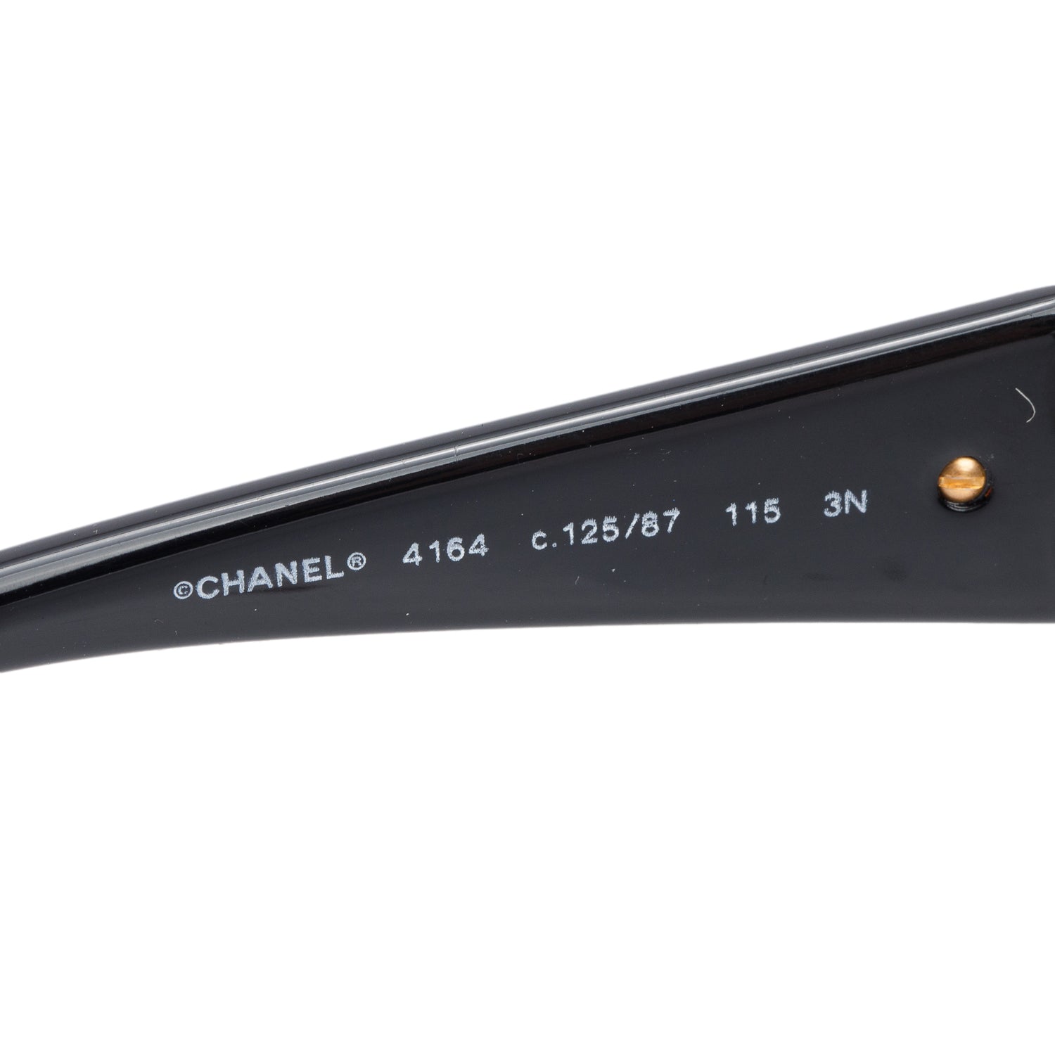 Chanel 4164 Black Acetate Enamel Camellia Shield Sunglasses w/ Case