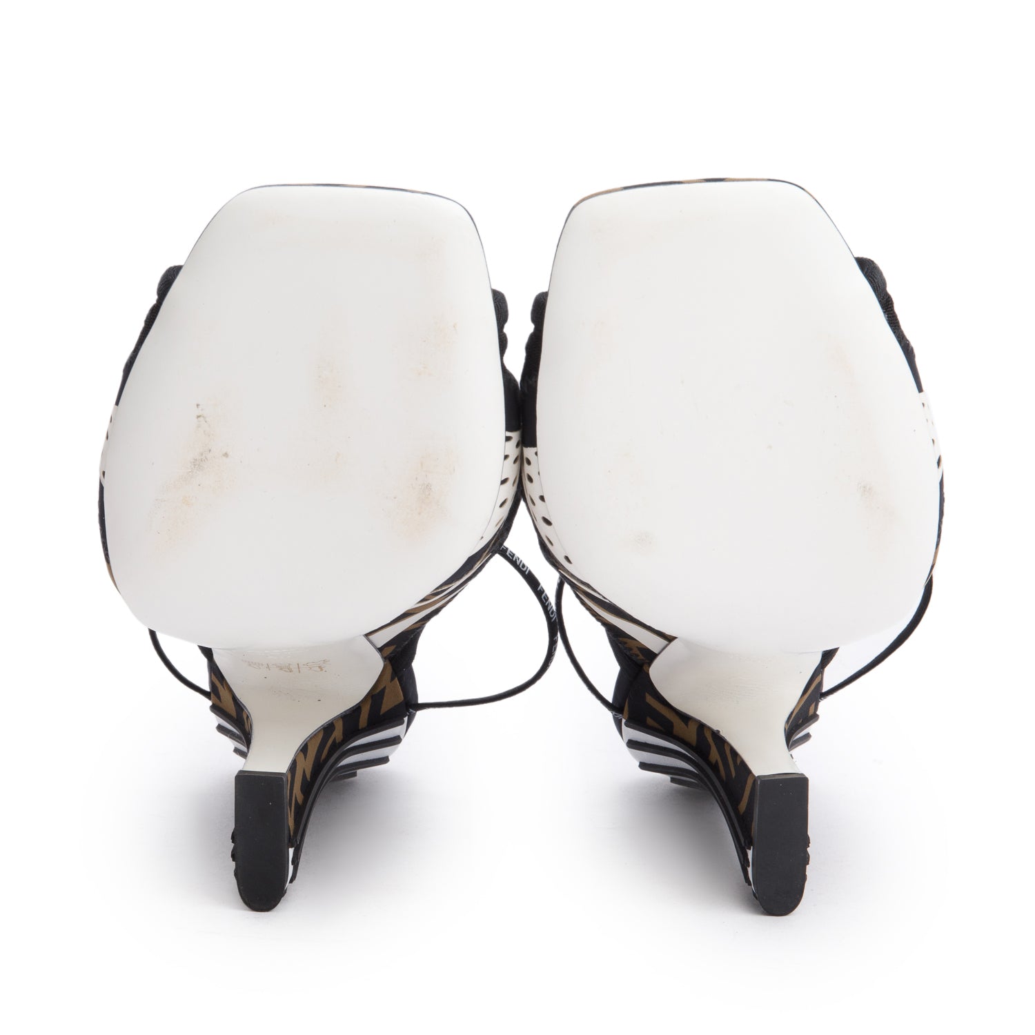 Fendi Brown FF Zucca Neoprene Black Mesh Printed Sandals, Size 40