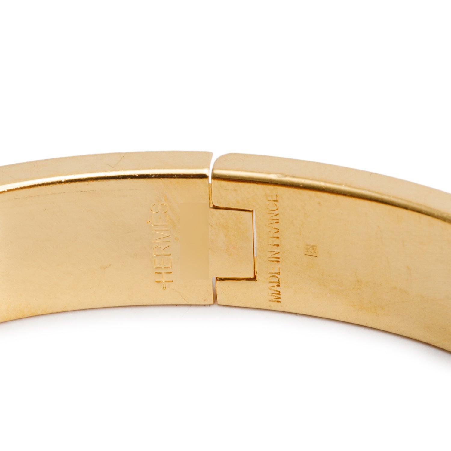 Hermes Yellow Gold Plated Red Enamel 12 MM Clic H Bracelet w/ Box