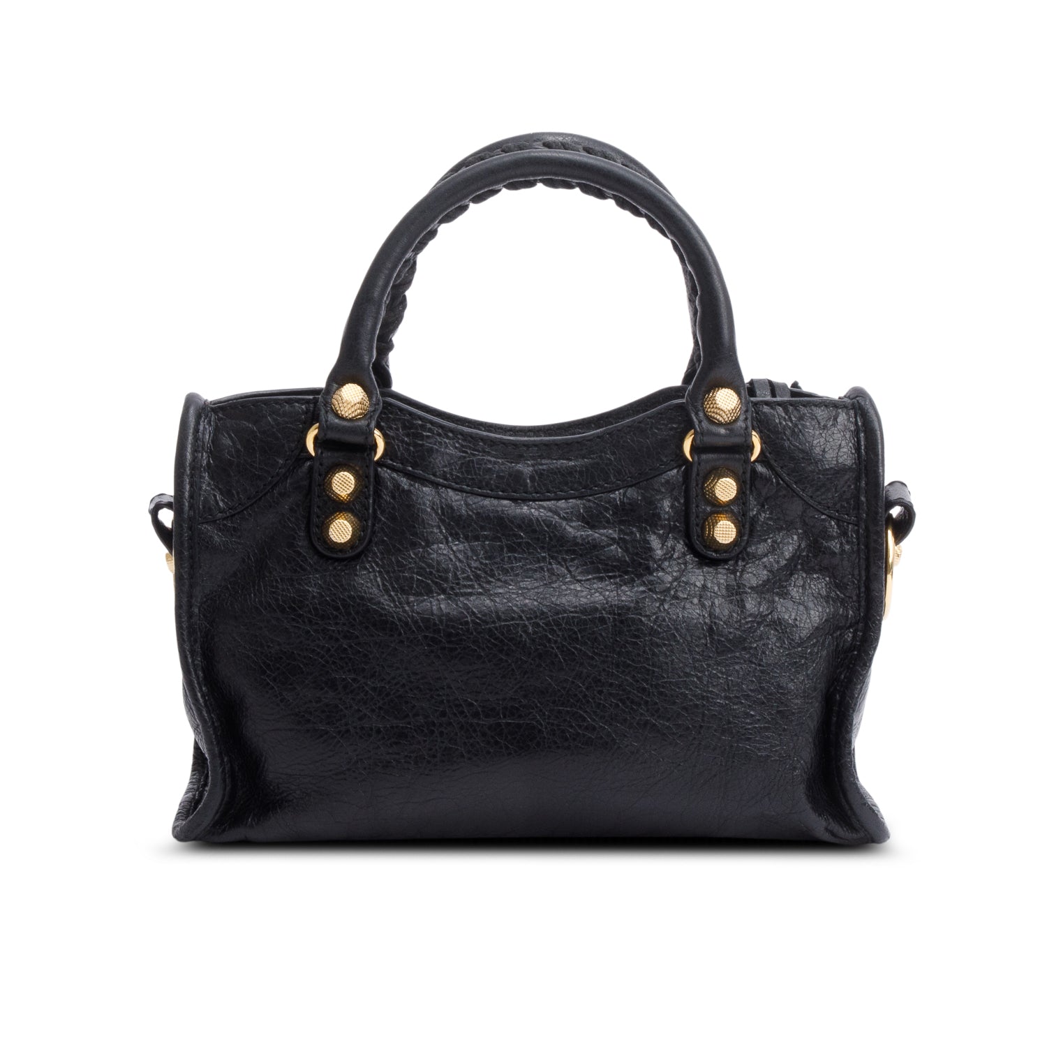 Balenciaga Black Agneau Leather Classic Mini City Bag w/ Strap