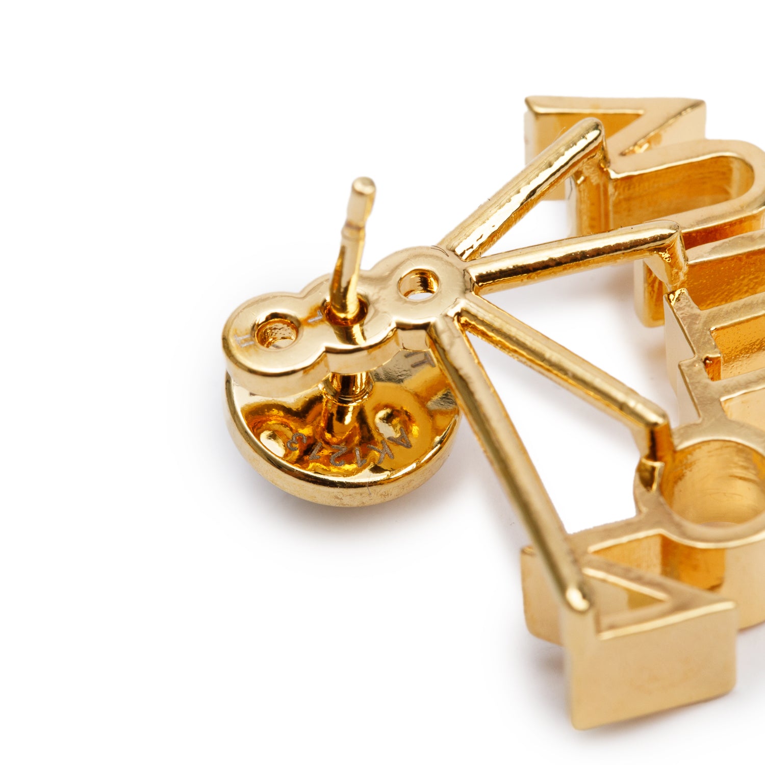 Louis Vuitton 2023 Gold-Plated Faux Pearl LV Spelling Earrings w/ Box & Receipt