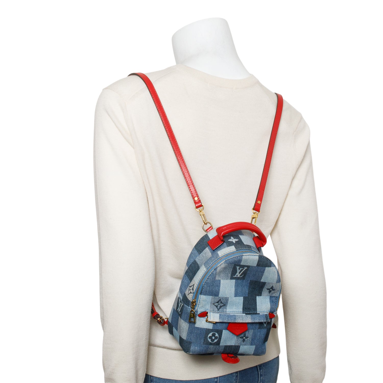 Denim Louis Vuitton Palm Springs Mini Louis Vuitton Blue Damier