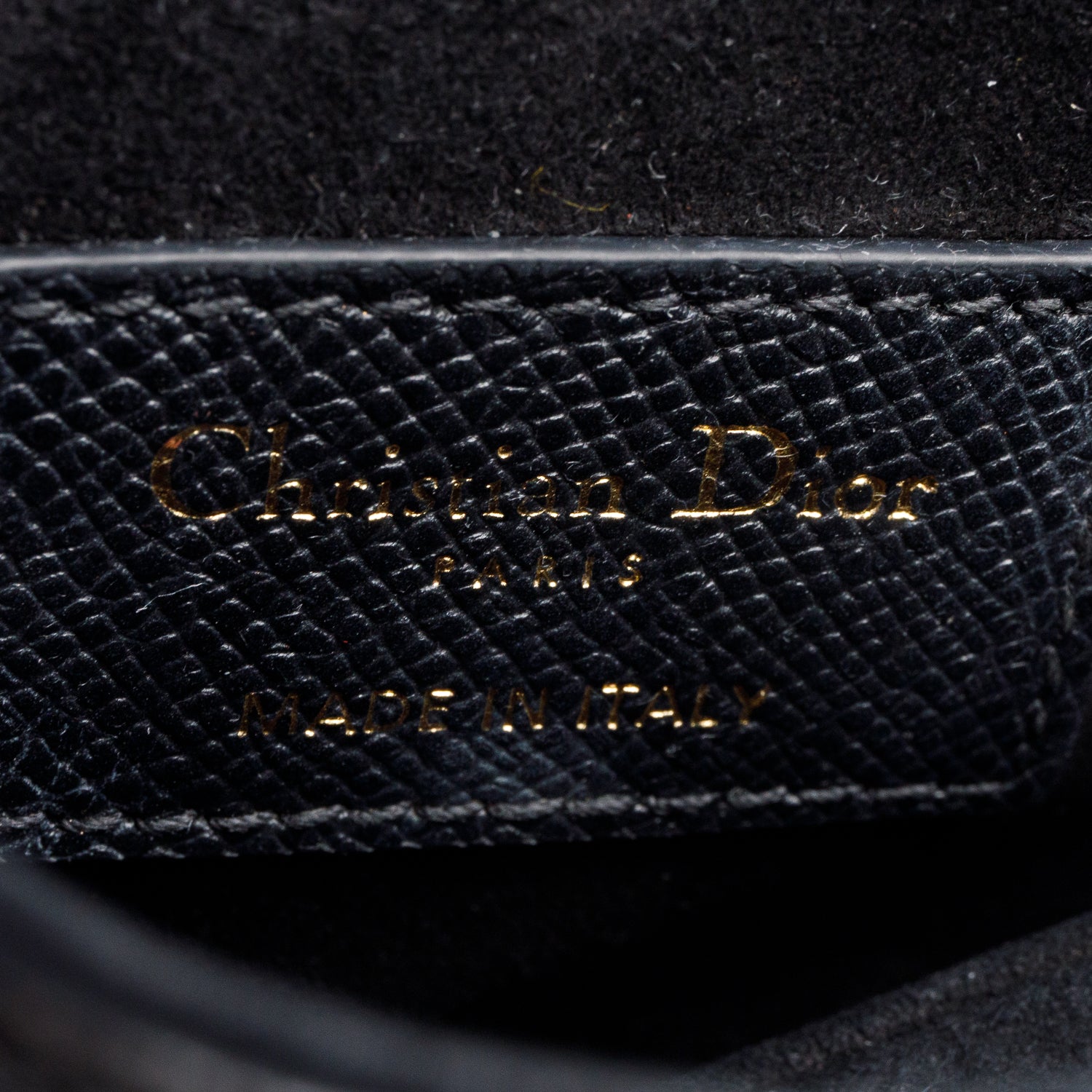 Christian Dior Black Grained Calfskin Leather Mini Saddle Bag