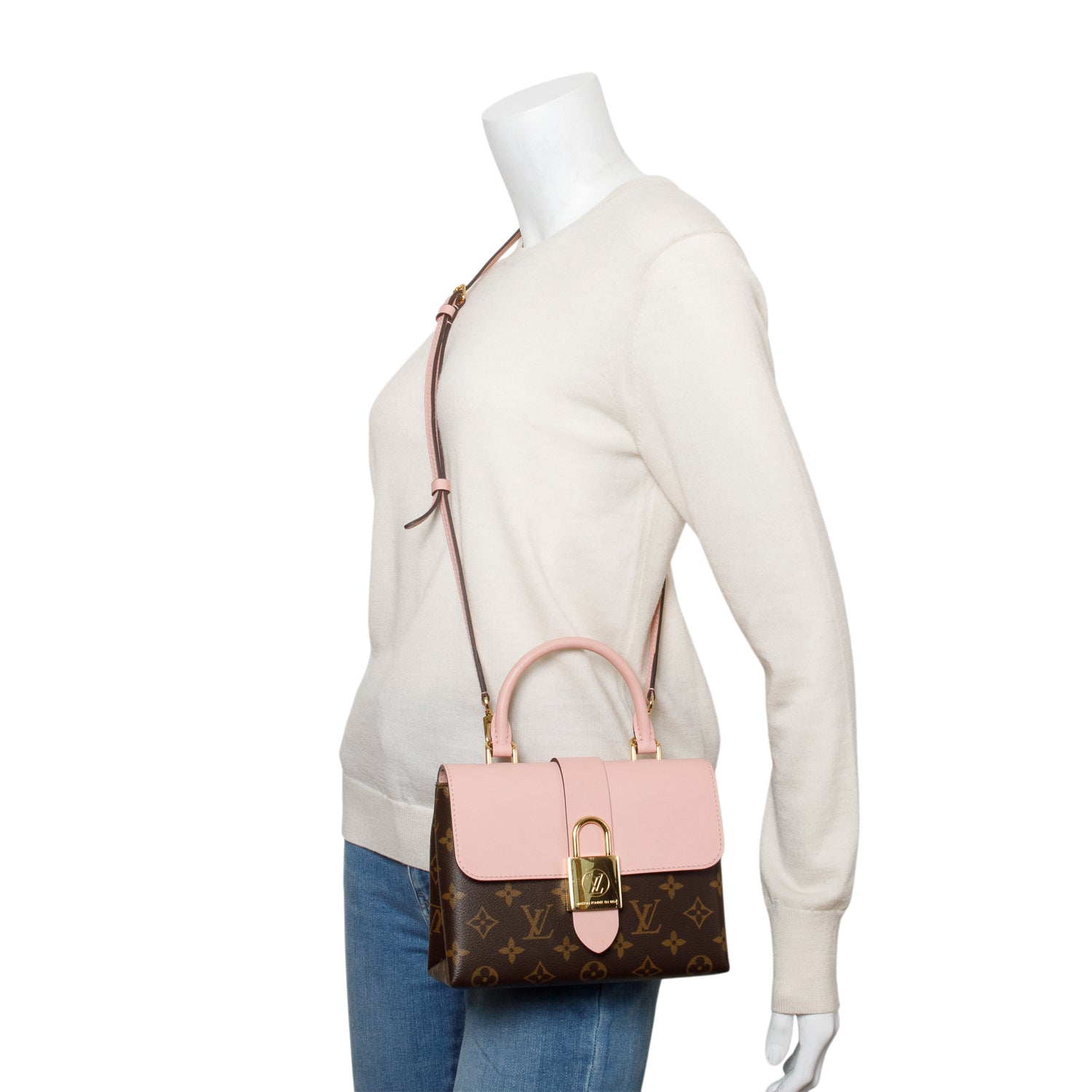 Louis Vuitton Monogram Pink Leather Locky BB w/ Strap & Box
