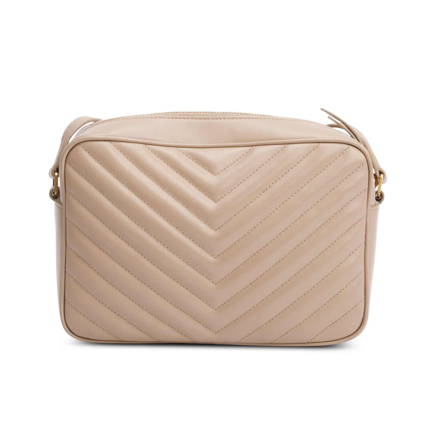 Saint Laurent Beige Quilted Leather Lou Camera Bag w/ Box