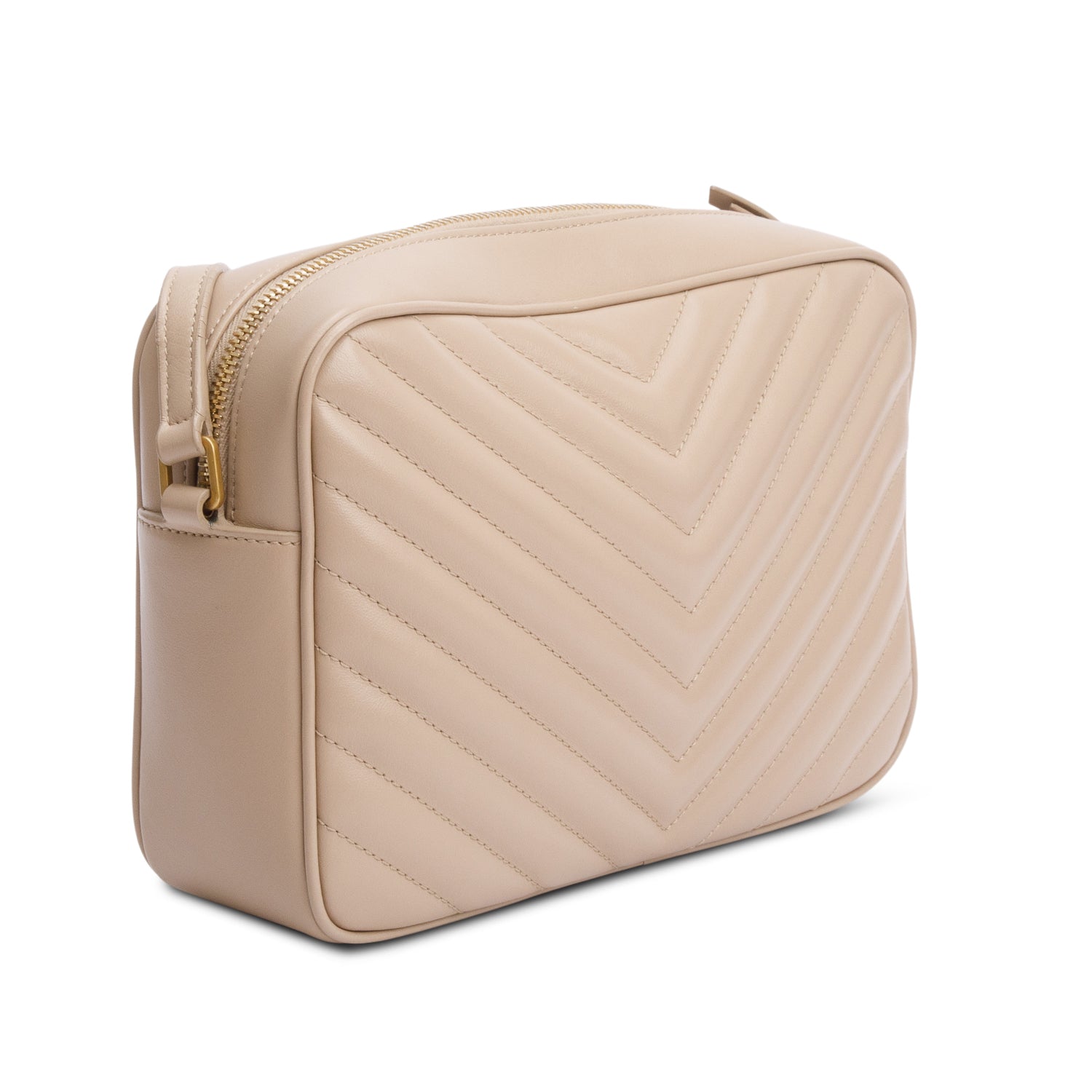 Saint Laurent Beige Quilted Leather Lou Camera Bag w/ Box