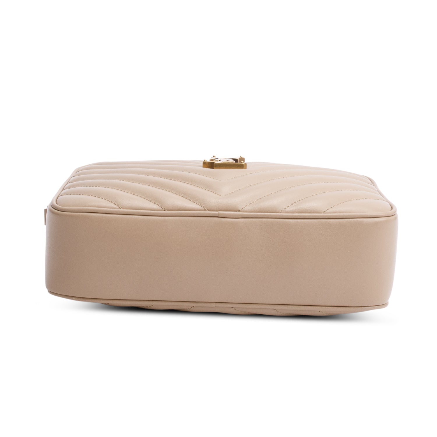 Saint Laurent Beige Quilted Leather Lou Camera Bag w/ Box