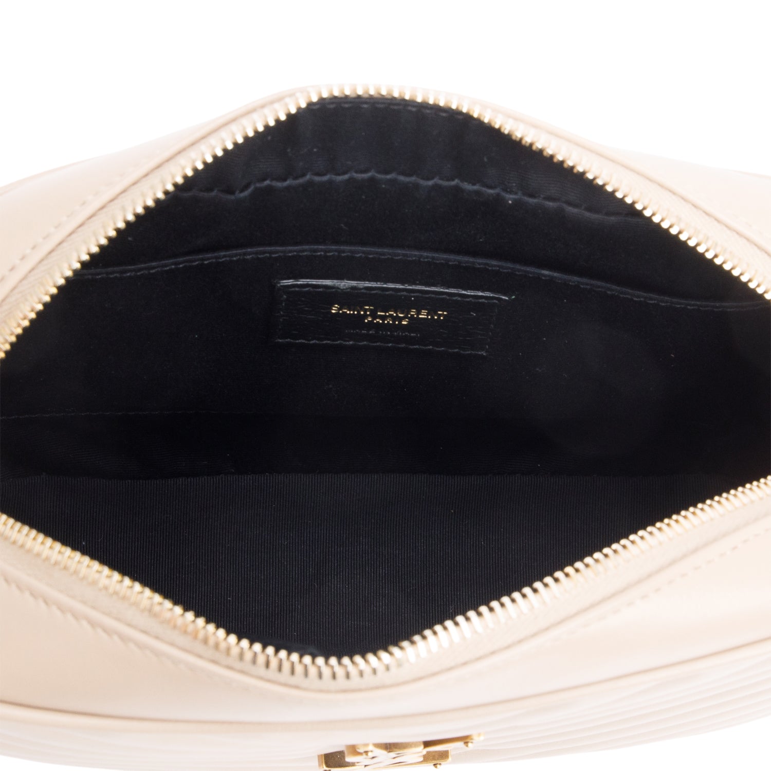 Saint Laurent Beige Quilted Leather Lou Camera Bag w/ Box