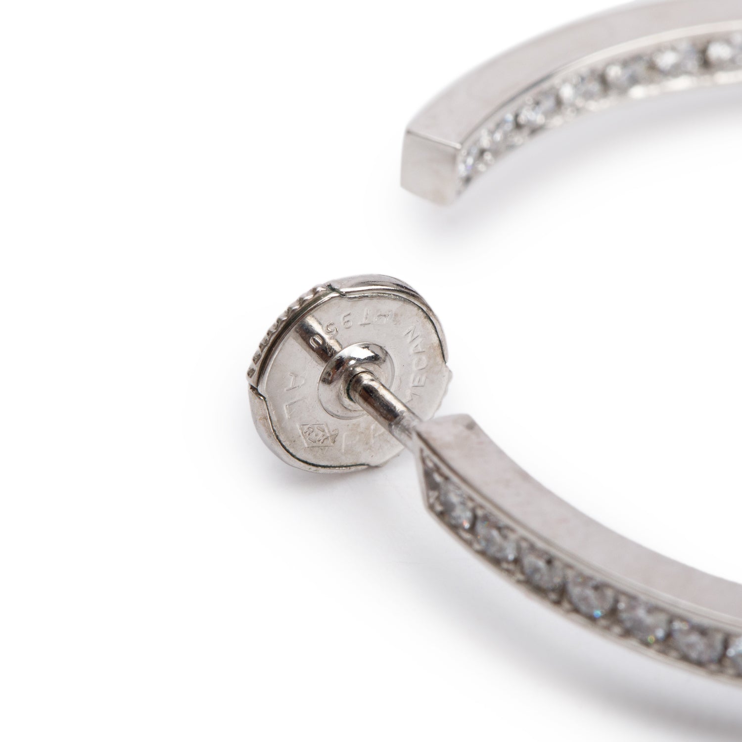 Cartier 18k White Gold Diamond Inside-Out Hoop Earrings w/ Box & Certificate